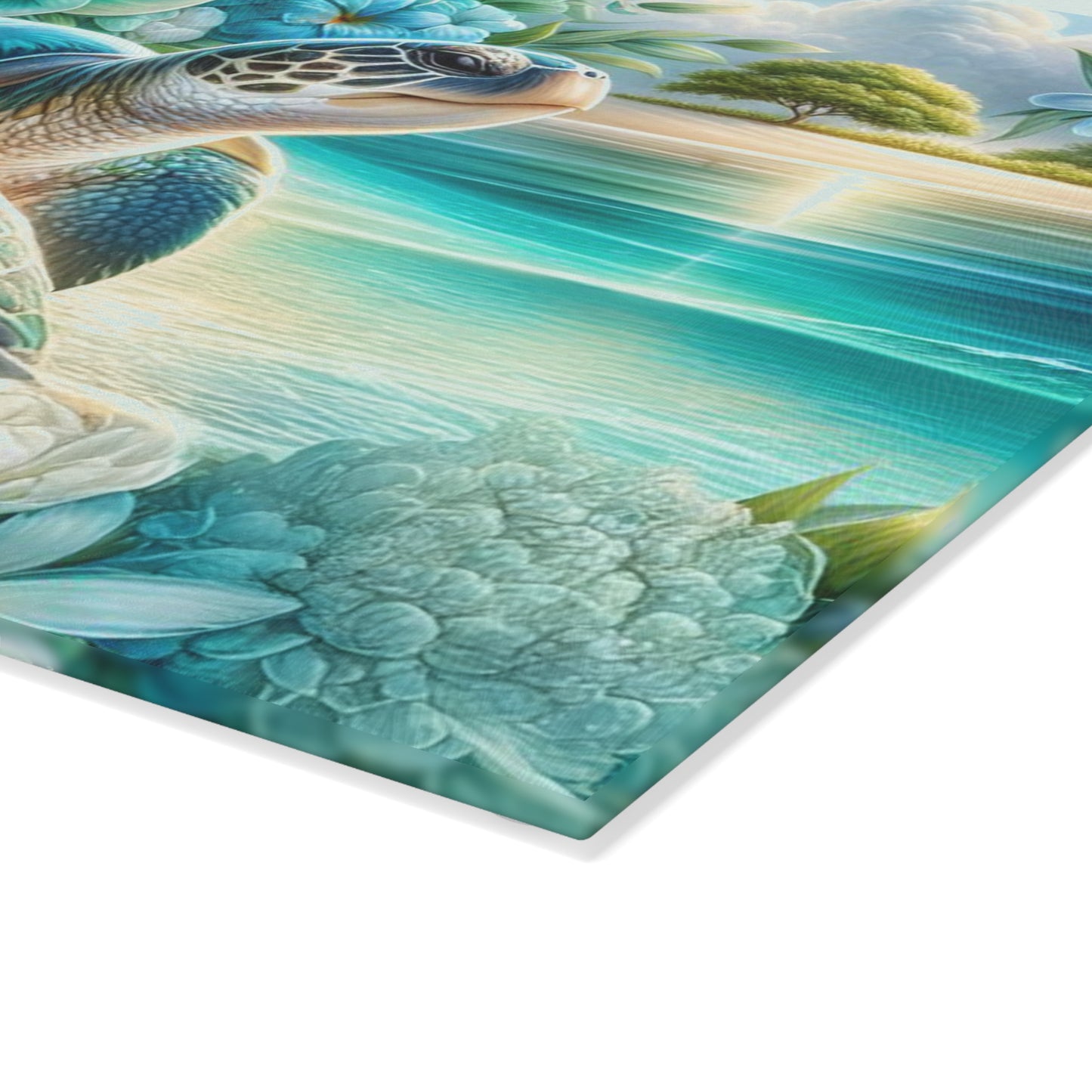 🐢 Tropical Sea Turtle Cutting Board – Coastal Tranquility for Your Kitchen