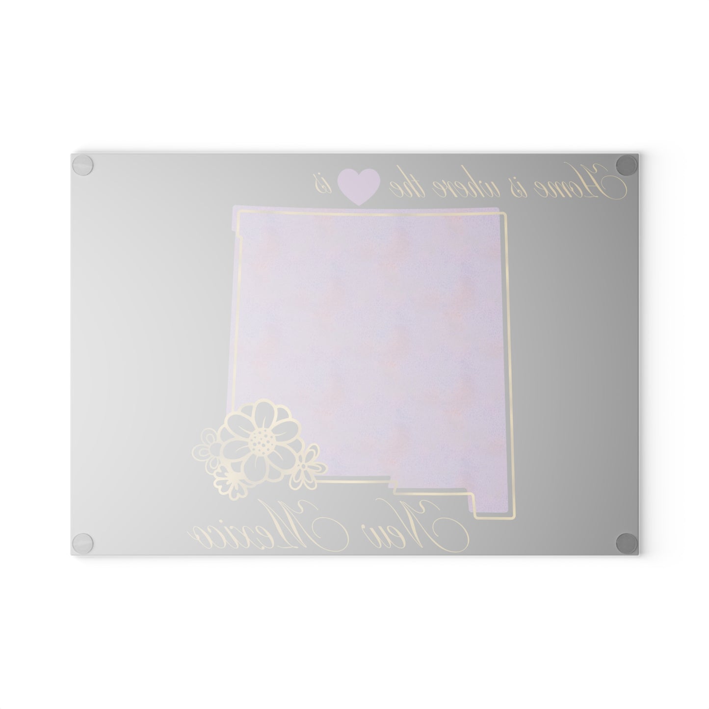 🌄 New Mexico State Cutting Board – Southwest Charm with a Soft Watercolor Twist