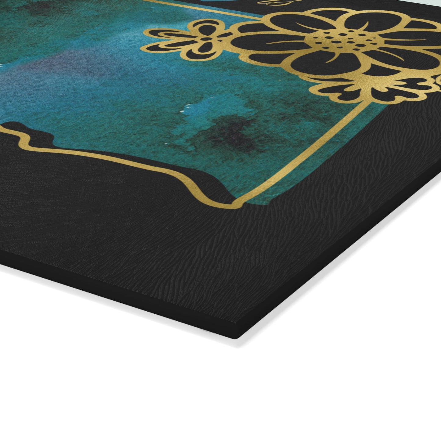 💙 Oklahoma State Cutting Board – Turquoise Heartland Charm with Golden Touch