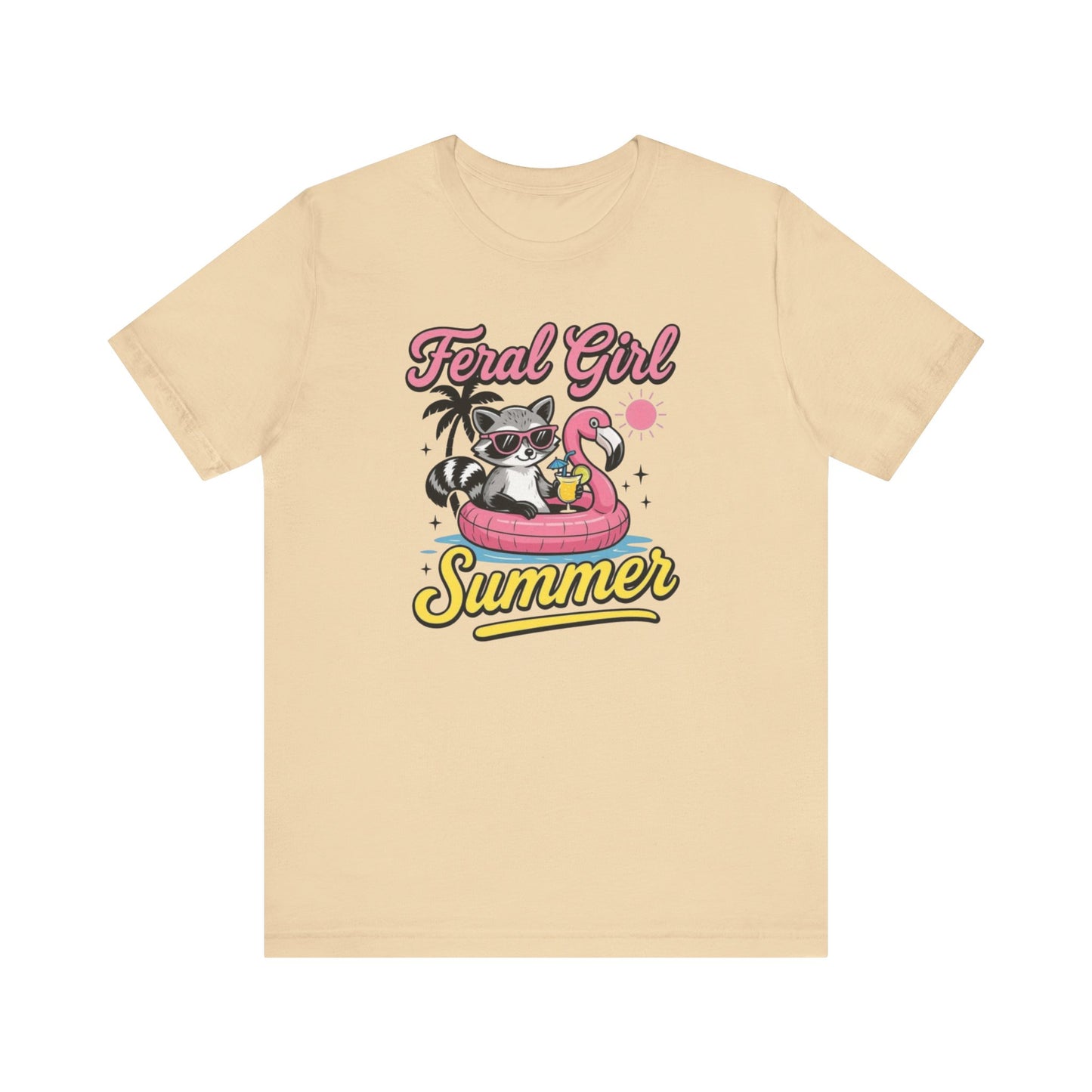 Camiseta de verano para chica salvaje: Mapache divertido con vuelo | Camiseta de verano para mujer