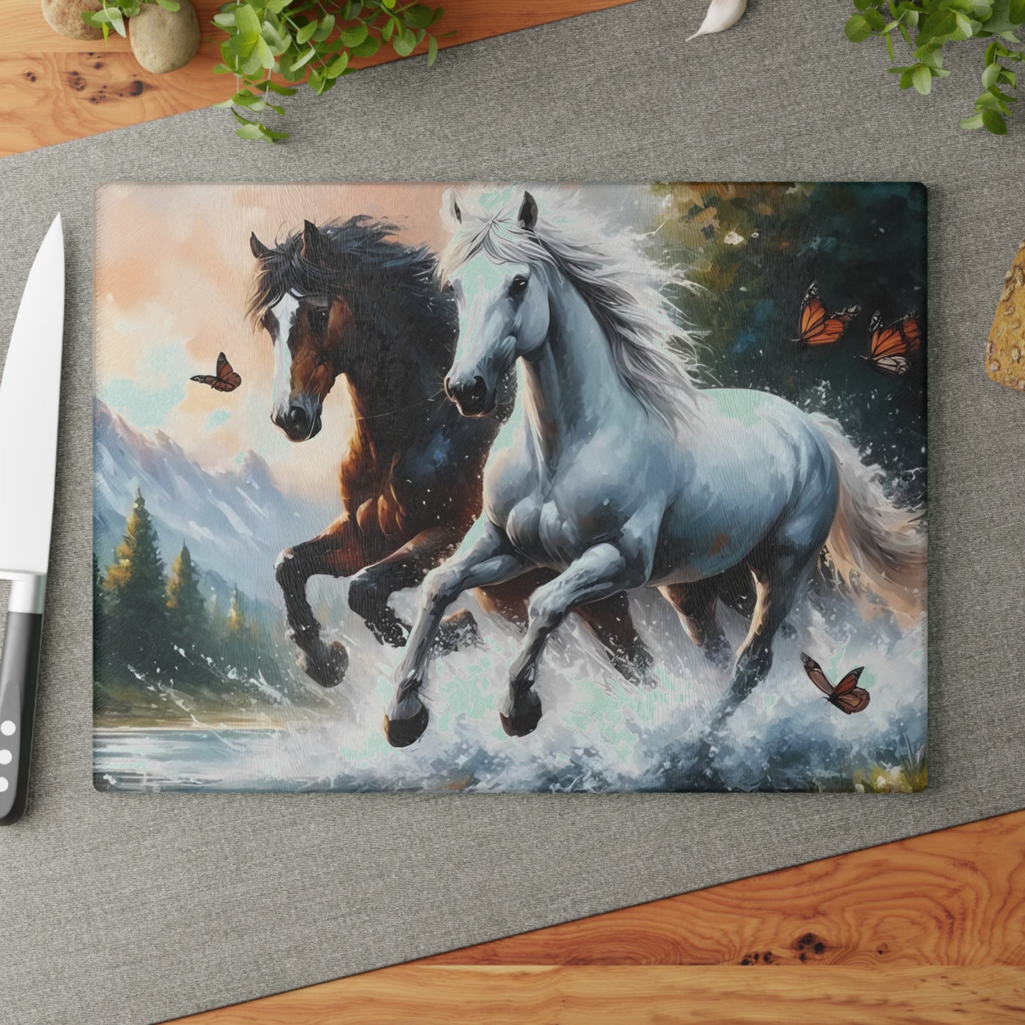 🐎 Wild Spirit Horse Cutting Board – Galloping Elegance for Your Kitchen