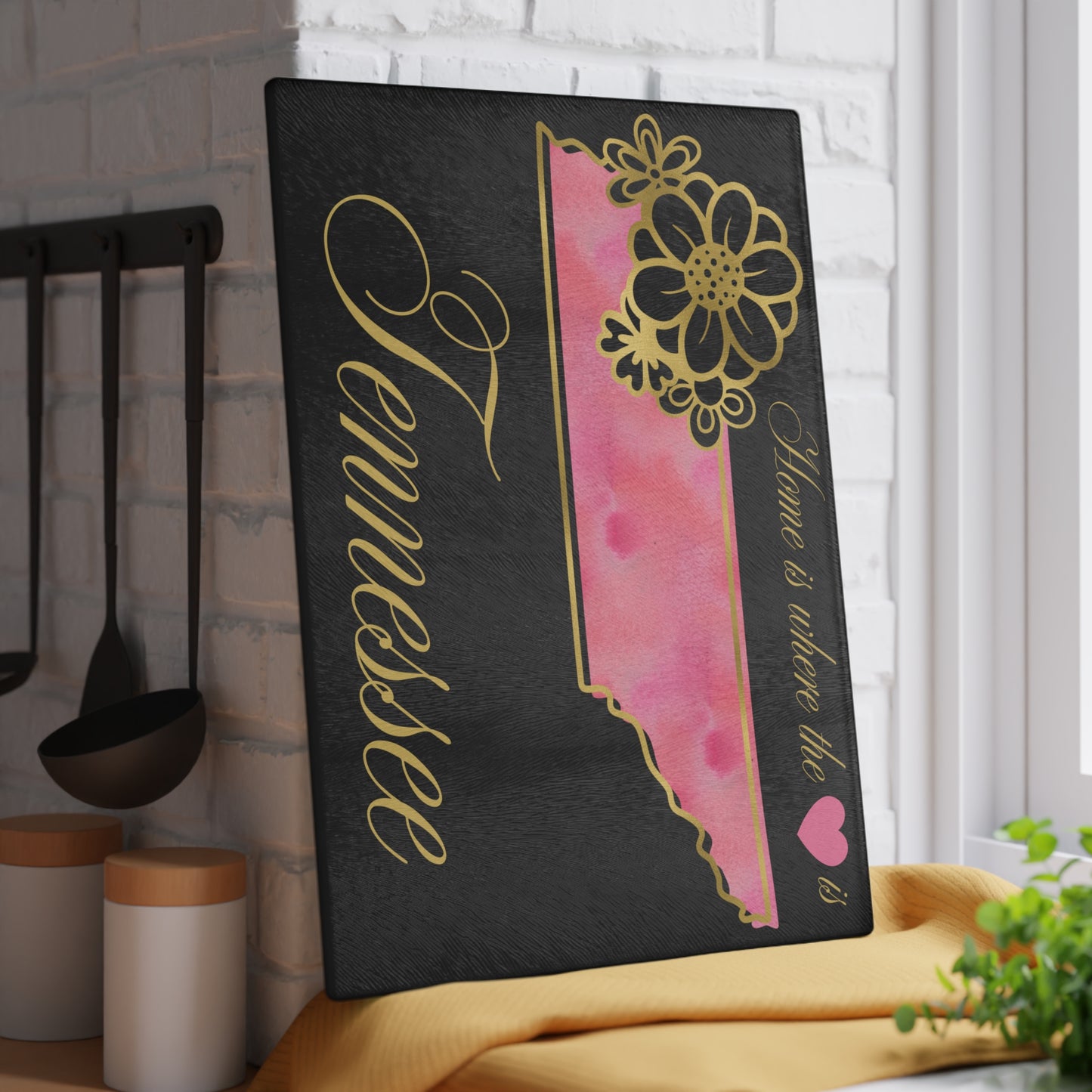 🌸 Tennessee Floral State Cutting Board – Rosy Charm with Southern Grace 🎀