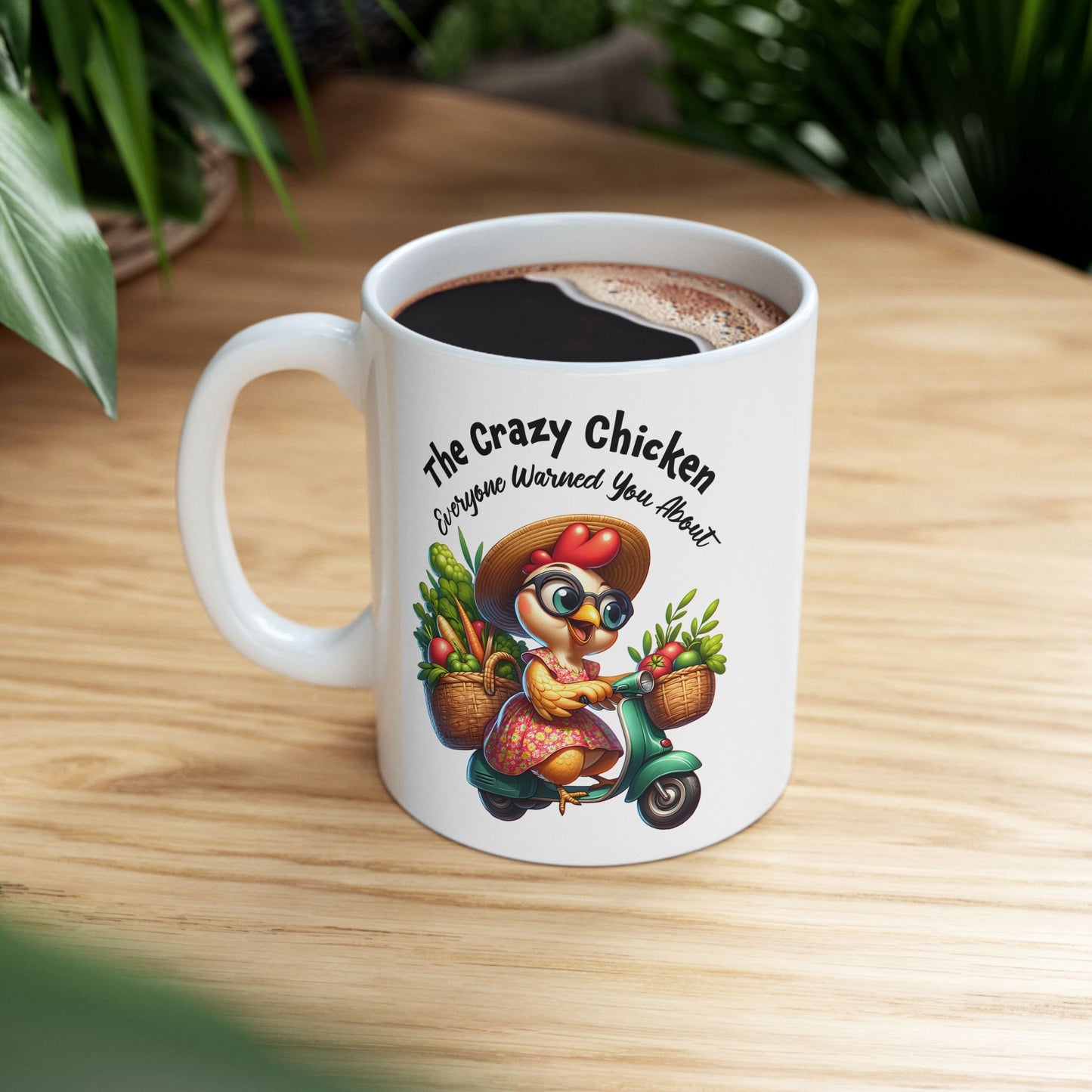 Pollito Veggie Amante de los Patinetes - Taza de Café con Pollito y Patinete 🛵🌽