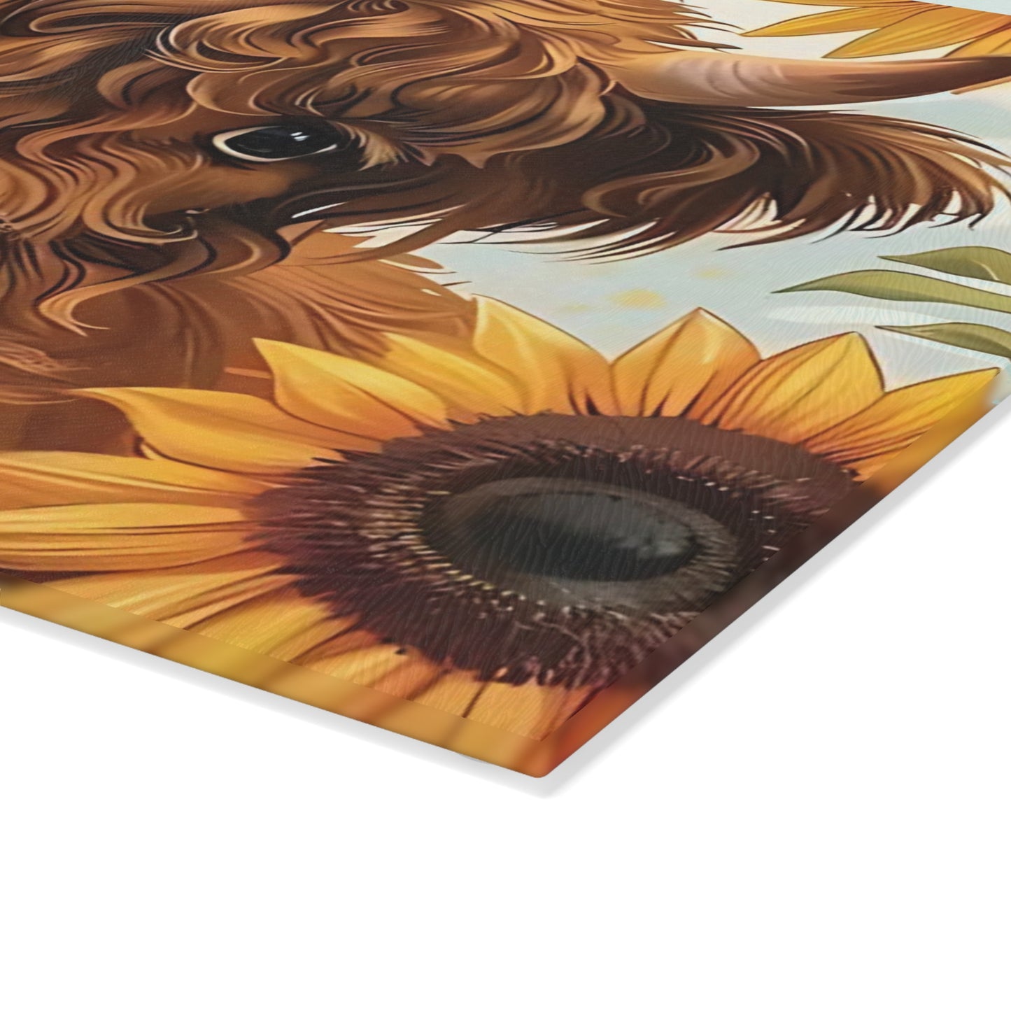 Tabla de cortar de vaca, tabla de cortar de vidrio templado, tabla de charcutería, tabla de cortar, regalo de inauguración de la casa, tabla de cortar personalizada, vaca de las Tierras Altas
