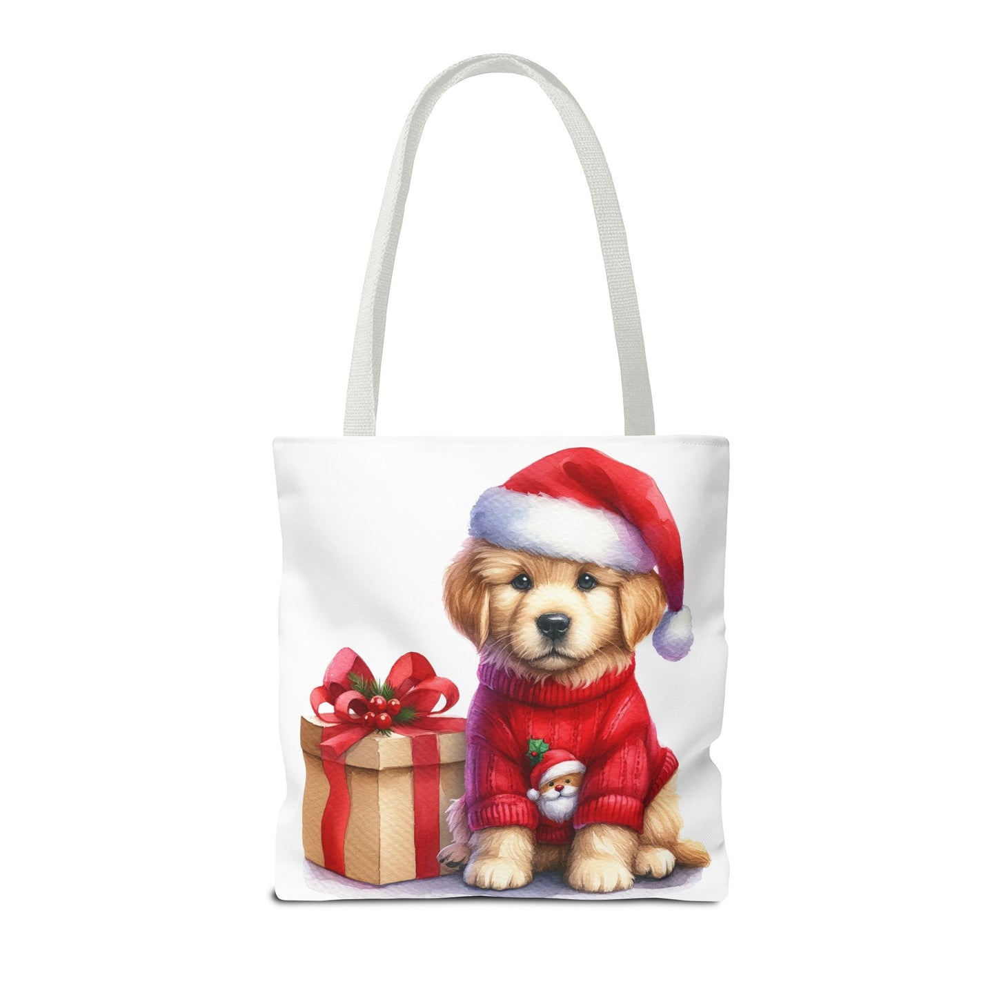 🎄 Golden Retriever Puppy Christmas Tote Bag – Festive Charm for Dog Lovers 🐶