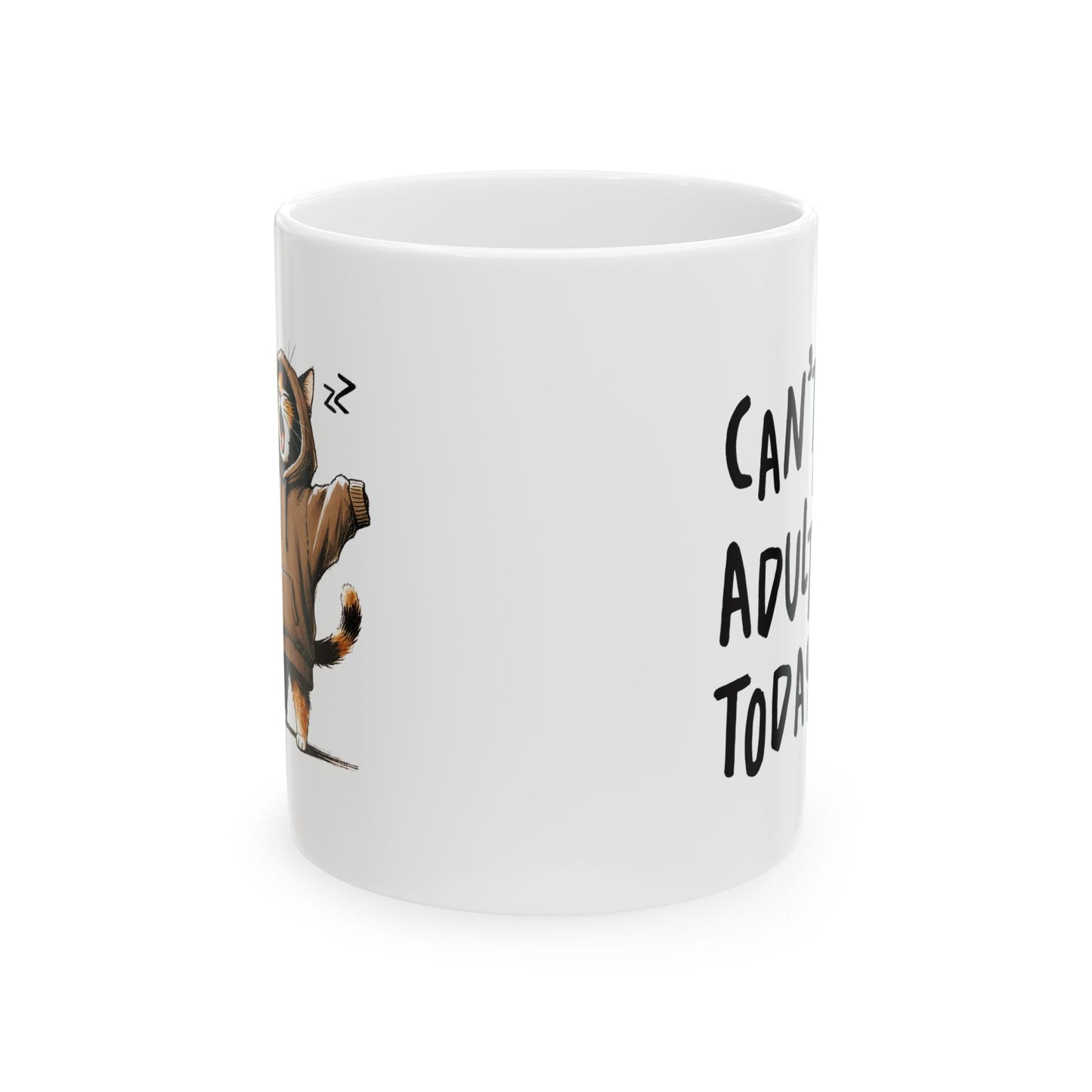 😸 Hoy no puedo ser adulto: divertida taza de café con capucha de gato para amantes de los gatos 🐾