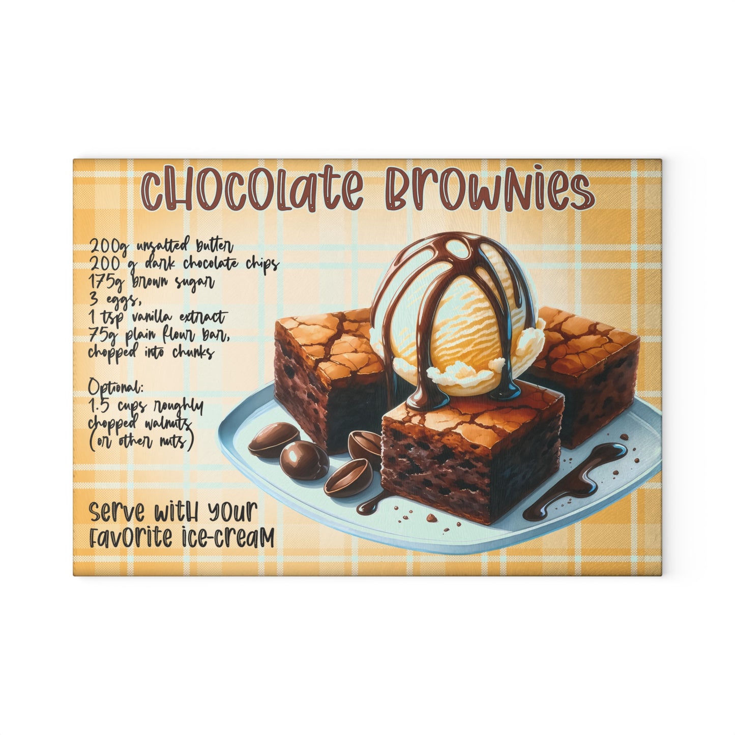 Tabla de cortar con recetas de brownies de chocolate: delicias exquisitas para los más dulces