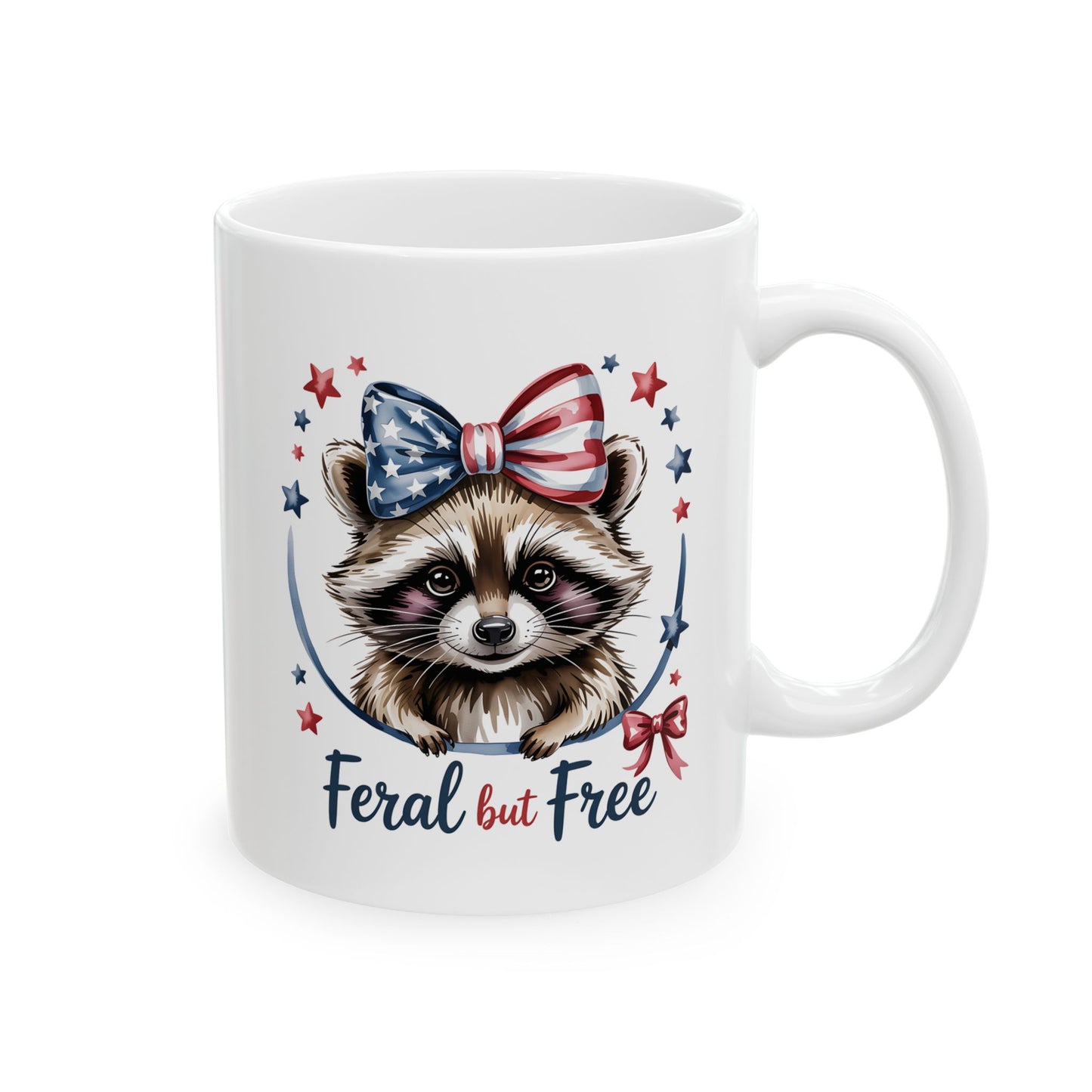 Taza "Mapache Salvaje pero Libre": ¡Celebra el espíritu de la libertad con esta adorable taza! EE. UU.