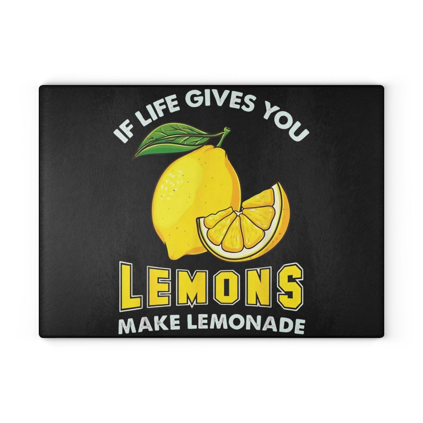 Tabla de cortar de vidrio “Si la vida te da limones…” – Decoración de cocina con cítricos brillantes