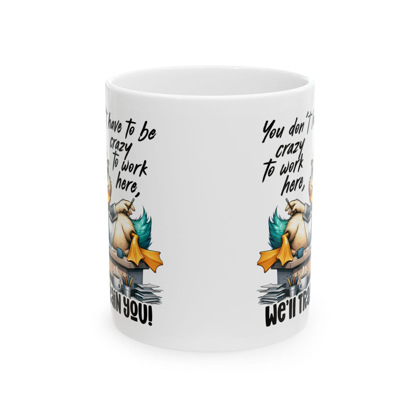 🖊️ Te capacitaremos: divertida taza de café con forma de pato para compañeros de trabajo y travesuras de oficina ☕