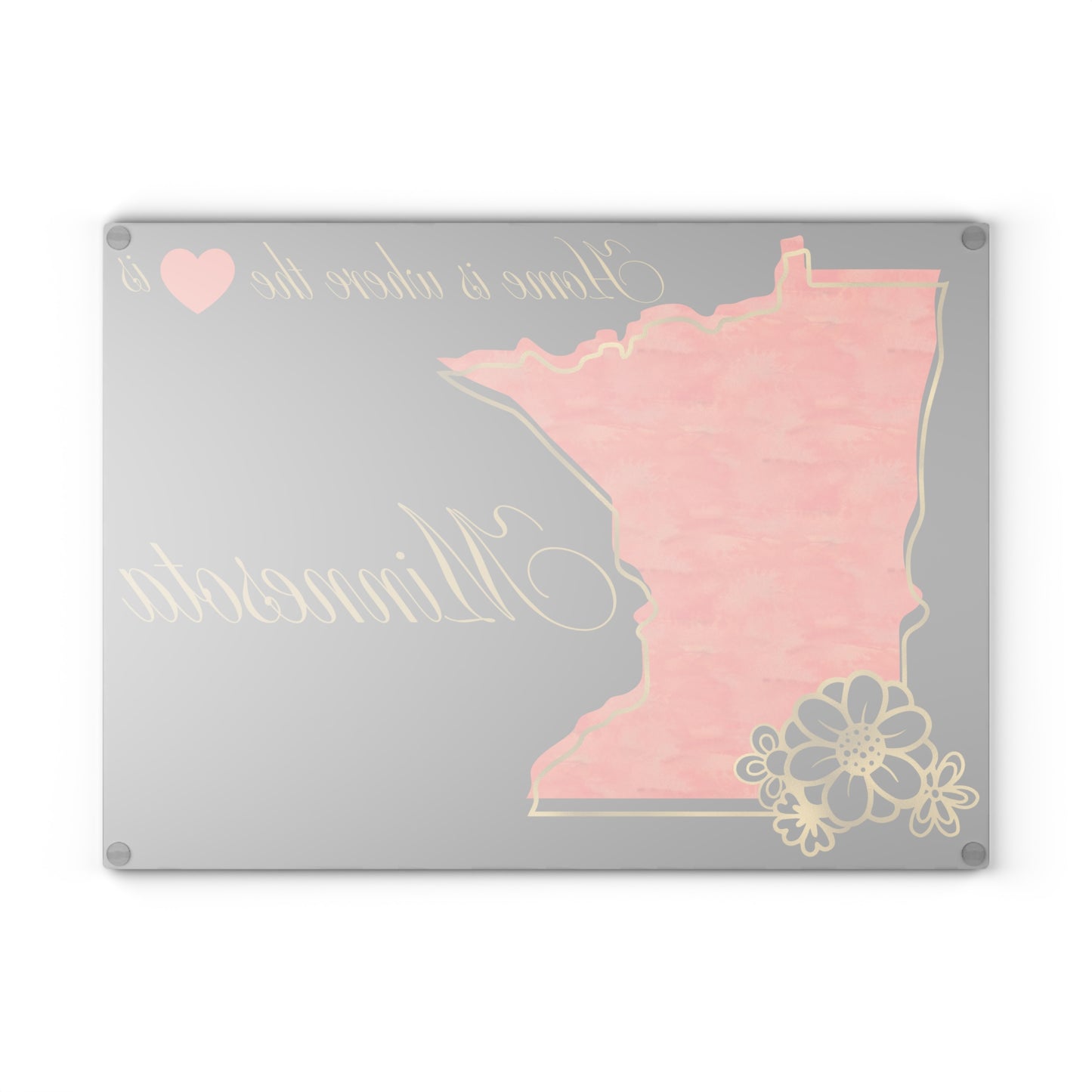 ❤️ Minnesota Floral Cutting Board – Bold Northern Charm with Golden Elegance 🌸
