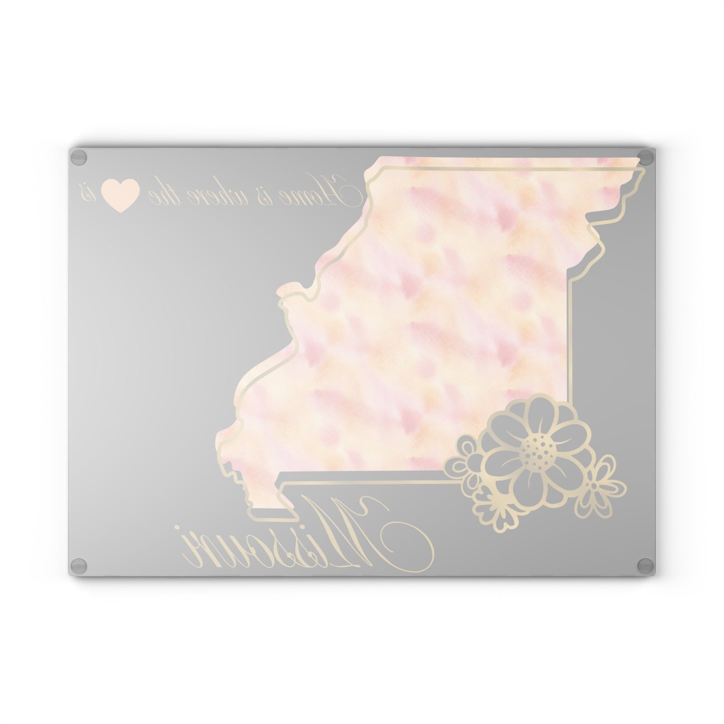 🩷 Missouri State Floral Cutting Board – Home is Where the Heart Is 🌸