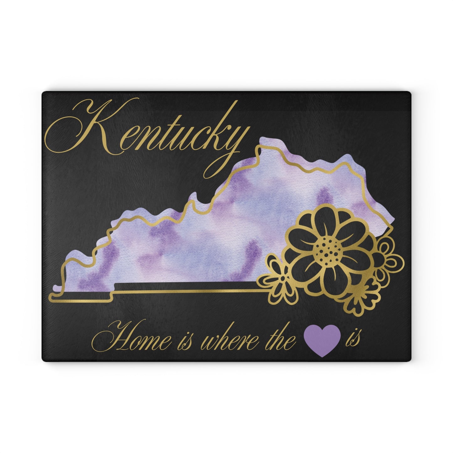 💜 Kentucky State Cutting Board – Purple Pride with Southern Heart