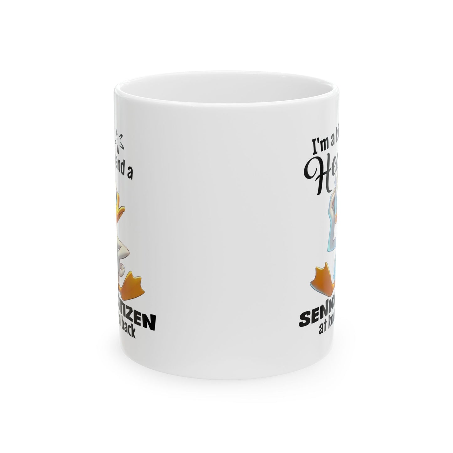 Taza de café divertida con forma de pato “Niño de corazón”: ¡humor para envejecer con gracia!