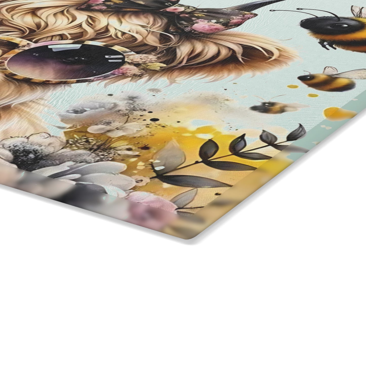 Tabla de cortar de vaca, regalo único, tabla de cortar de vidrio templado, tabla de charcutería, tabla de cortar, regalo de inauguración de la casa, tabla de cortar personalizada