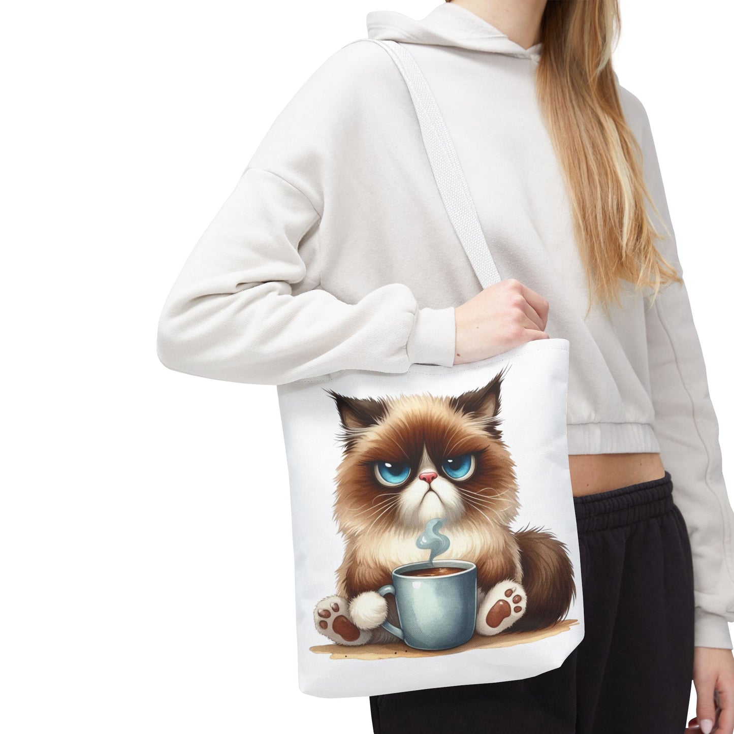 Bolsa de mano personalizada de Grumpy Cat con nombre personalizado: regalo divertido y sarcástico para amantes de los gatos. Bolsa única y práctica para uso diario. Bolsa de mano de Grumpy Cat: perfecta para amantes de los gatos y almas sarcásticas.