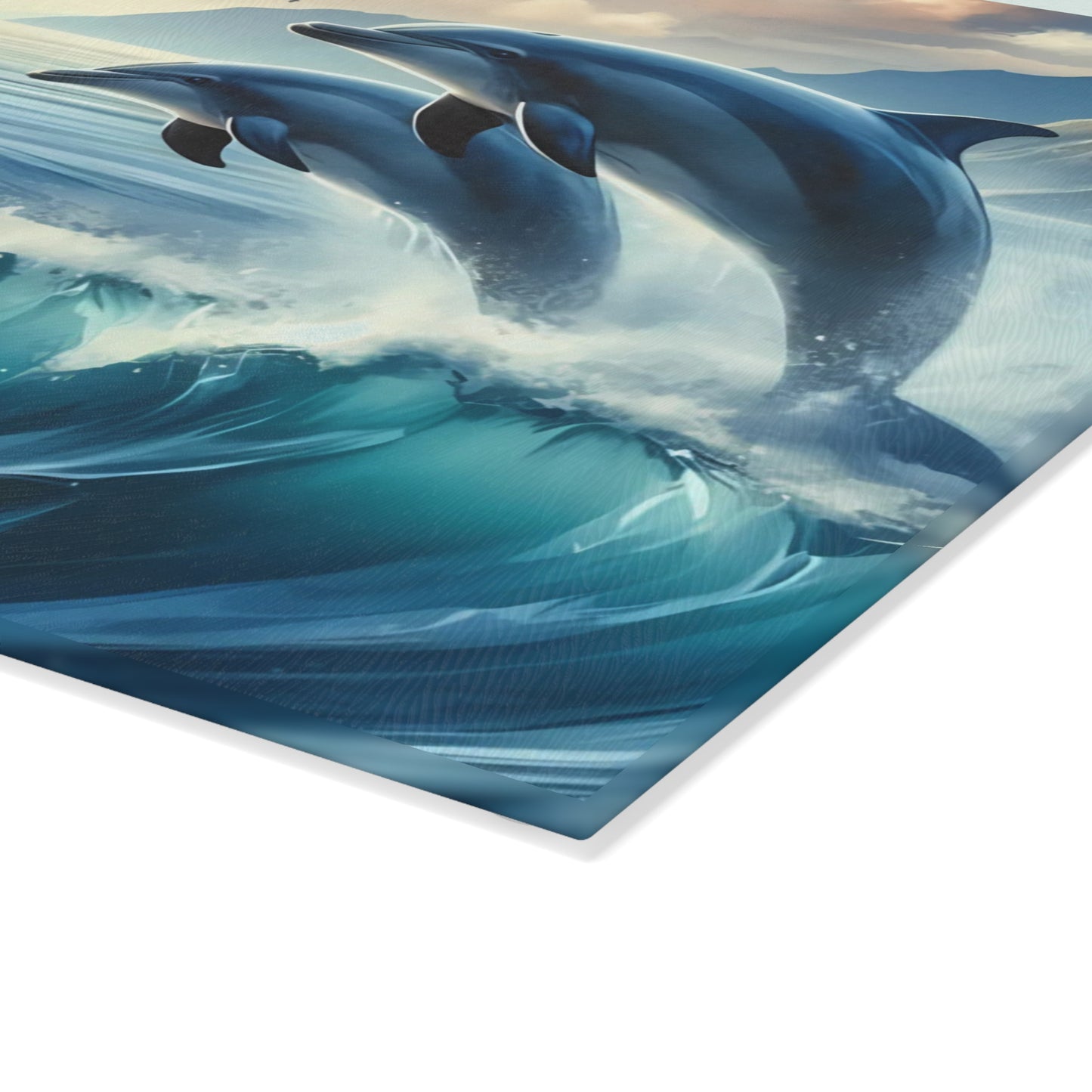 🌊🐬 Ocean Wave Dolphins Cutting Board – Coastal Elegance for Your Kitchen 🐬🌊