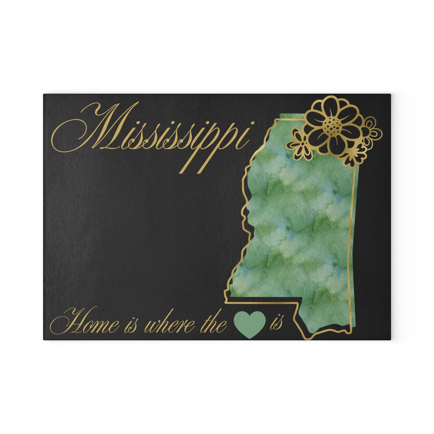 💚 Mississippi Floral Cutting Board – Southern Charm with Heartfelt Elegance 🌼