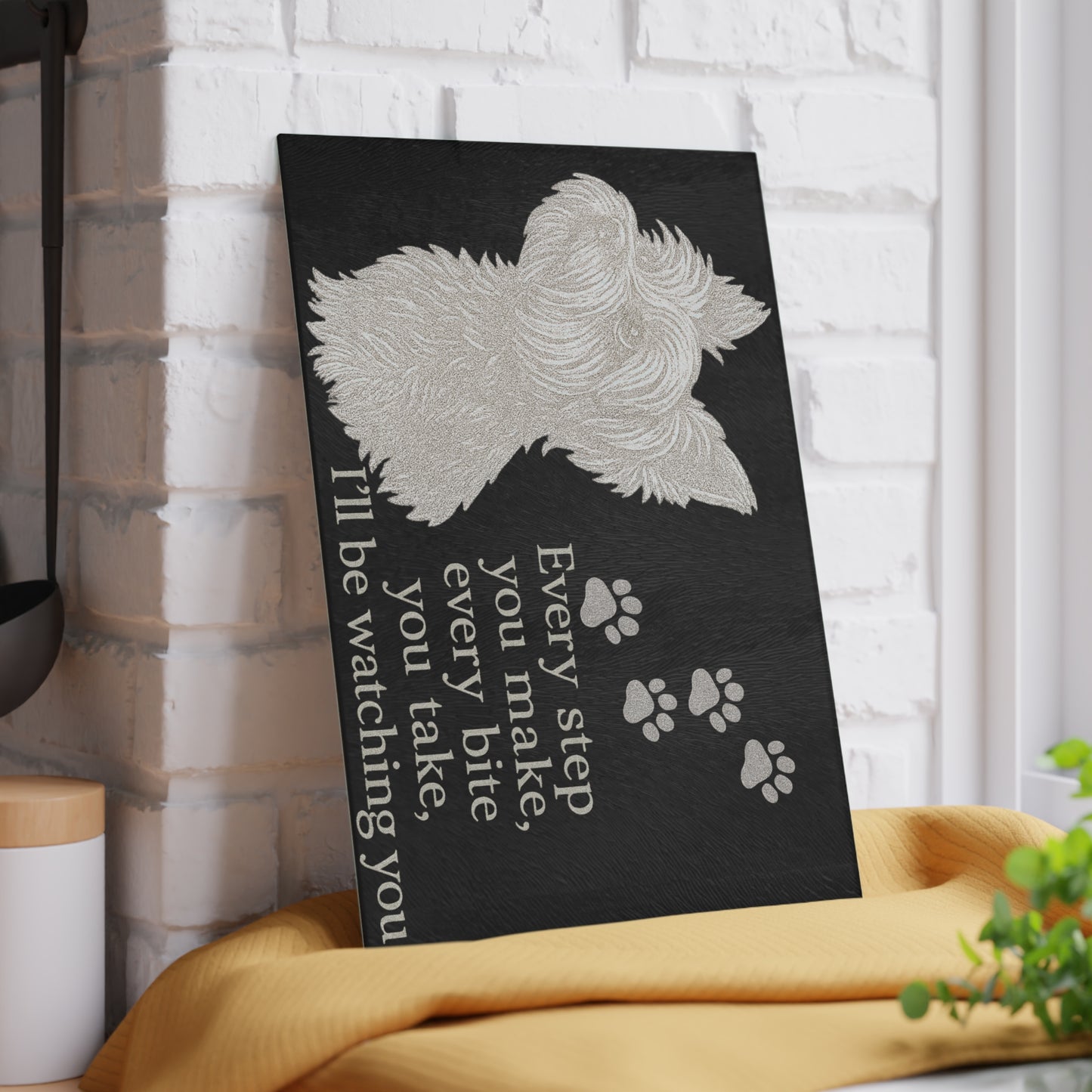 ๐พ๐ Yorkie Watching You Cutting Board โ Playful Pup Charm for Your Kitchen ๐ดโจ