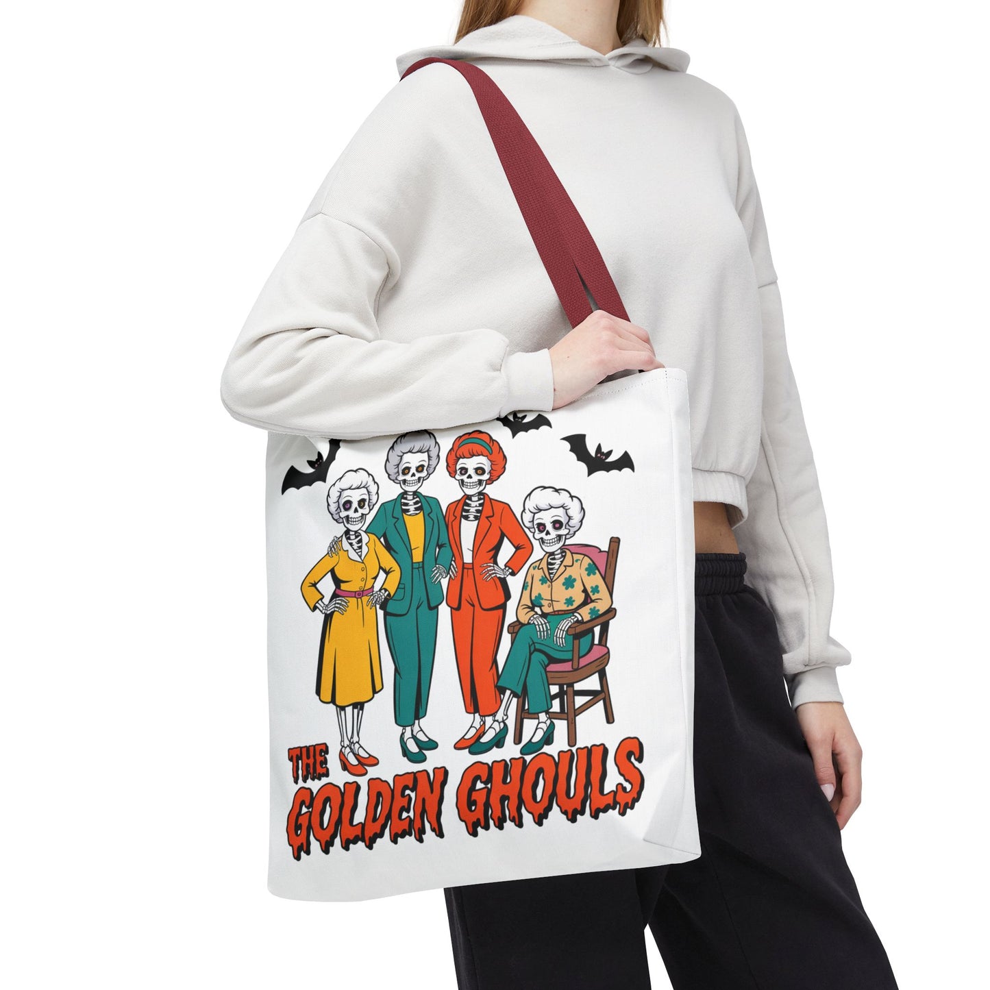 ๐ค Retro Skeleton Squad Tote Bag โ Spooky Chic Style for Halloween ๐ป๐
