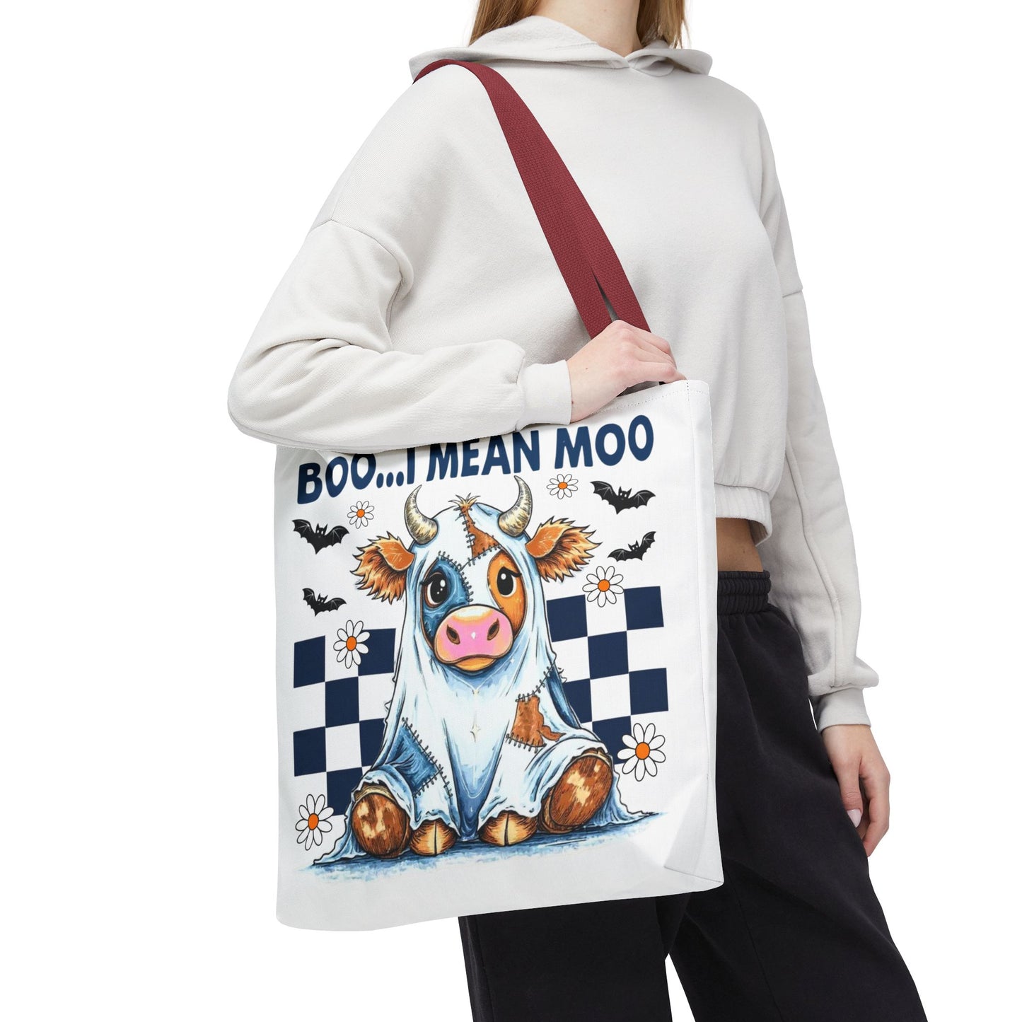 ๐ฎ Boo... I Mean Moo Cow Halloween Tote Bag โ Spooky Cute Farmhouse Fun ๐ป๐
