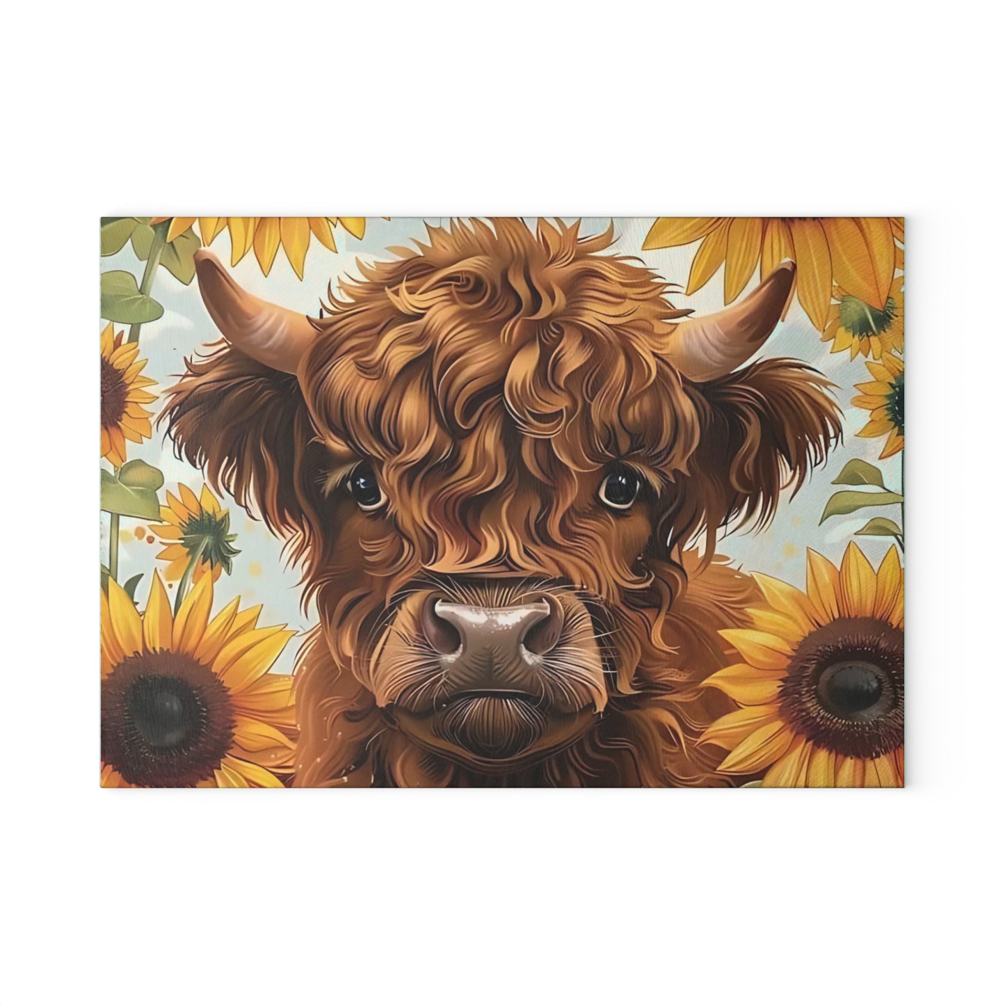 Tabla de cortar de vaca, tabla de cortar de vidrio templado, tabla de charcutería, tabla de cortar, regalo de inauguración de la casa, tabla de cortar personalizada, vaca de las Tierras Altas