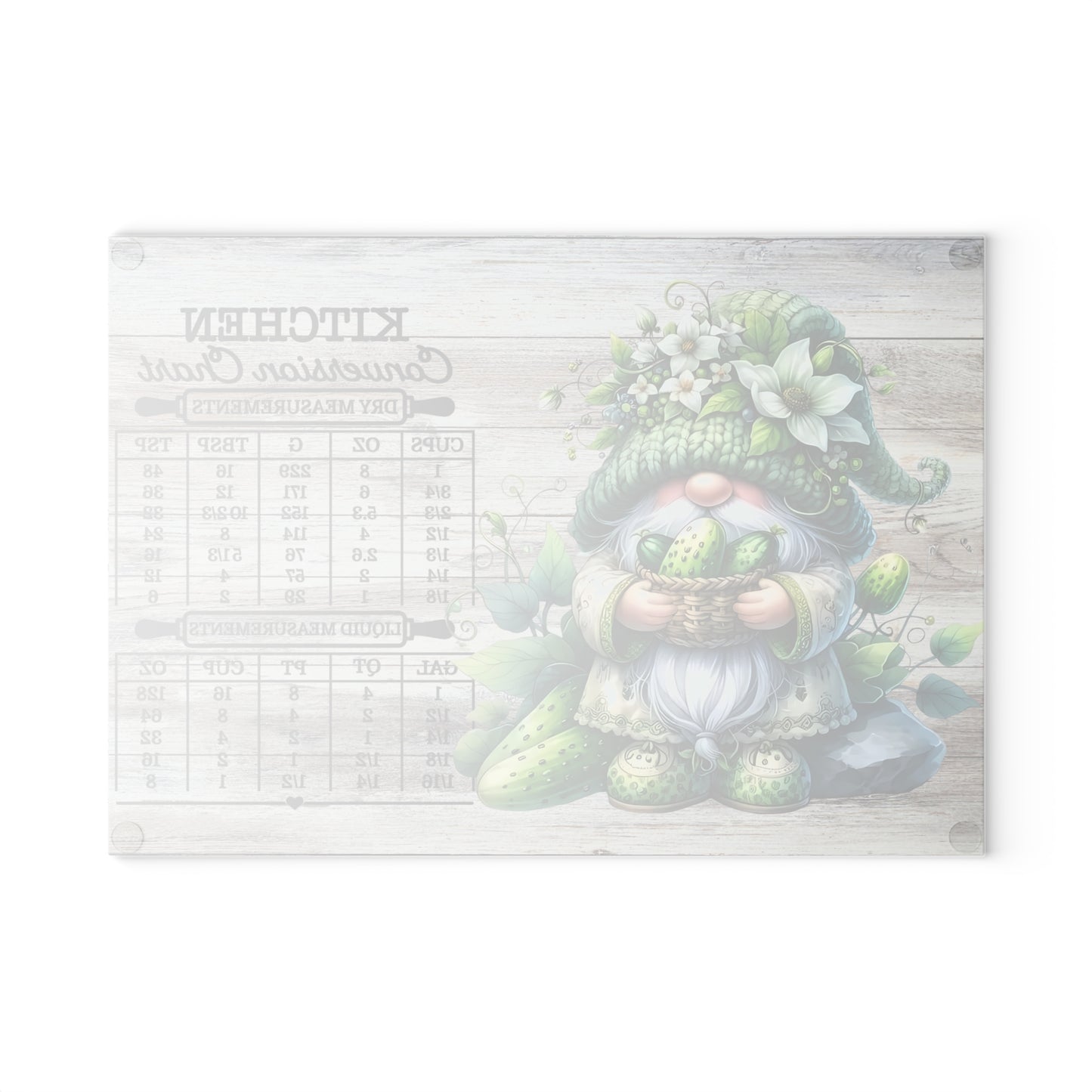 🥒🌿 Pickle Gnome Kitchen Conversion Cutting Board – Whimsical Farmhouse Fun with Rustic Charm 🧑🍳✨
