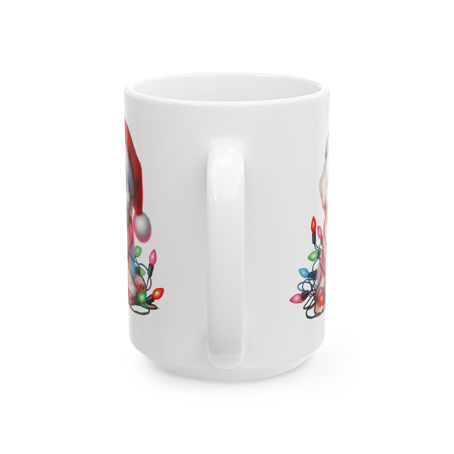 🎄 Bichon Frise Christmas Lights Mug – Holiday Cheer with a Fluffy Twist ☕