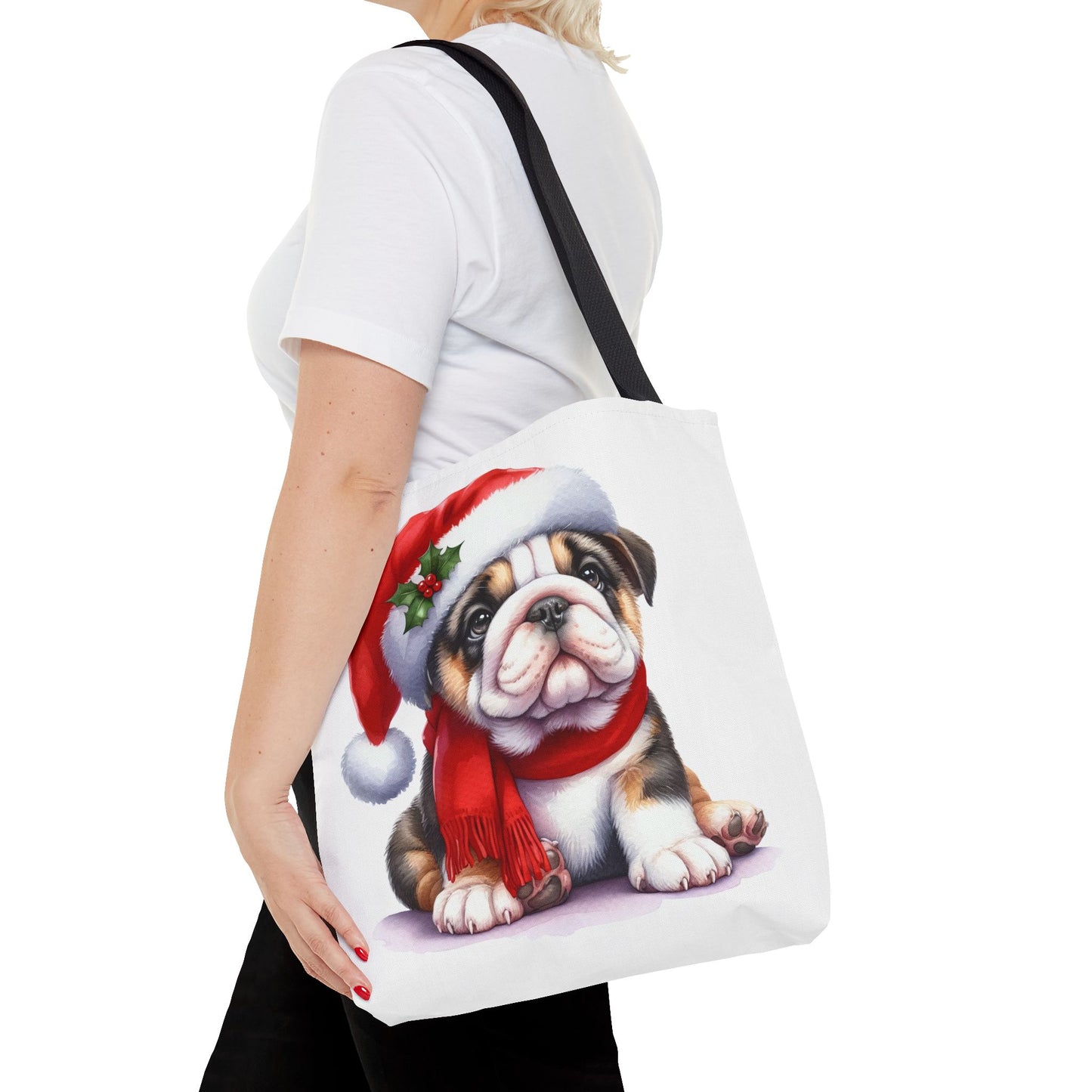 🎅 Bulldog Christmas Tote Bag – Cozy Holiday Style for Dog Lovers 🐾