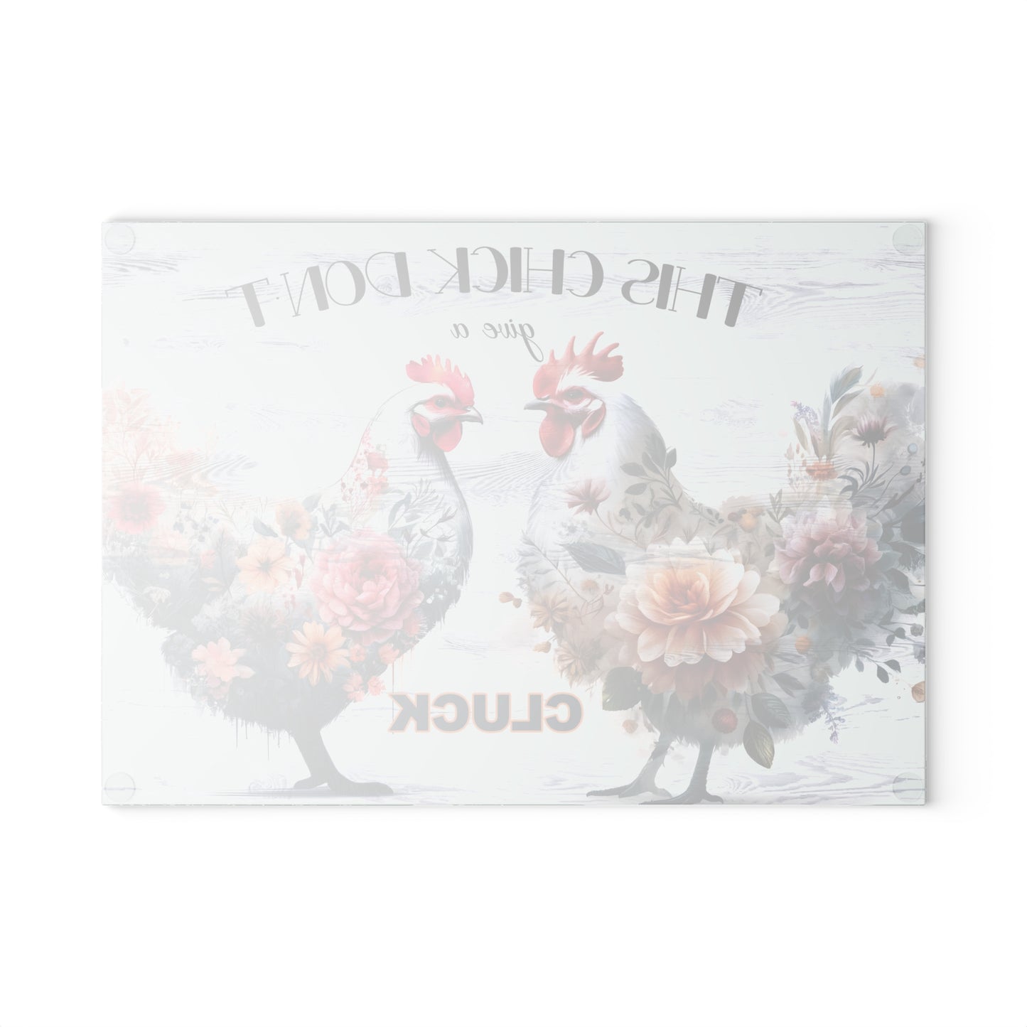 Tabla de cortar de vidrio "A esta chica le importa un comino" - Sassy Hen & Rooster Farmhouse Flair