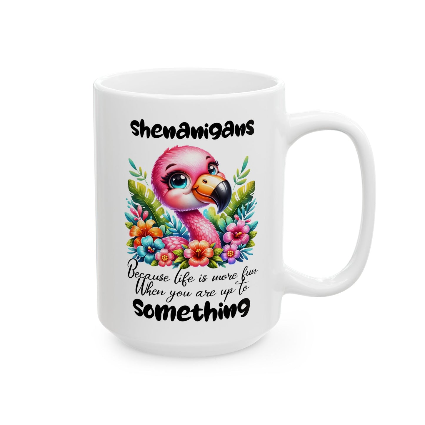 🌸 Flamingo & Floral Bliss – Taza de café colorida y divertida para amantes de la naturaleza 🌺