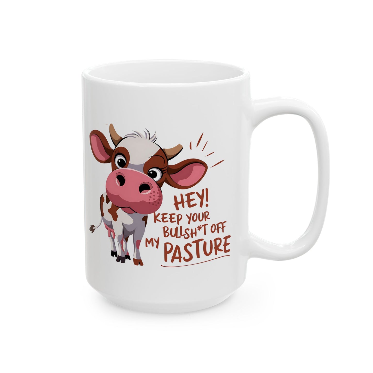 🐮 ¡Mantén tus tonterías lejos de mi pasto! – Taza divertida de vaca para almas atrevidas ☕