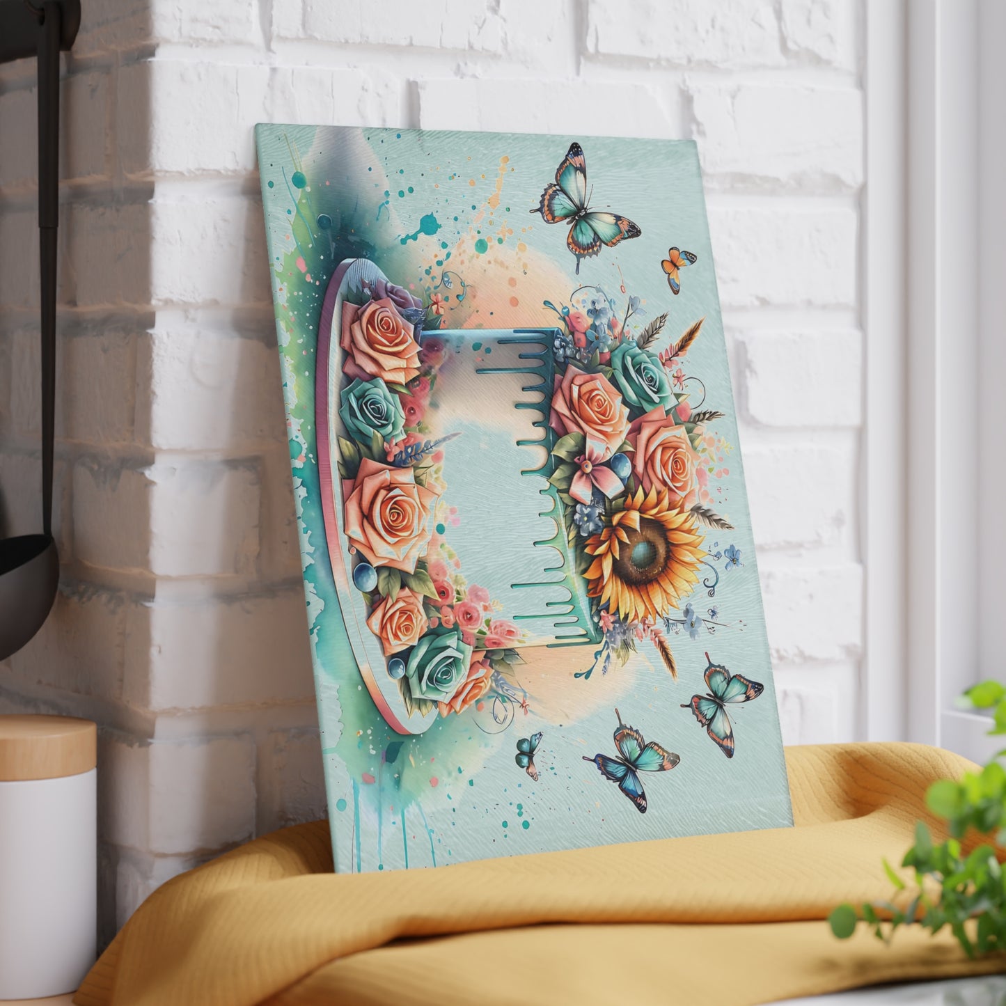 🎂🌸 Floral Celebration Cake Cutting Board – Personalized Birthday & Anniversary Gift 🦋✨
