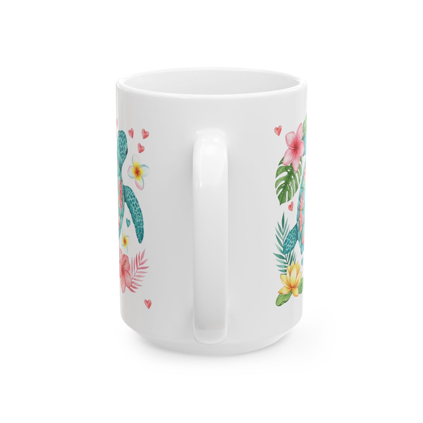 🌺 Tropical Sea Turtle Mug – Island Vibes & Floral Bliss 🐢🌴
