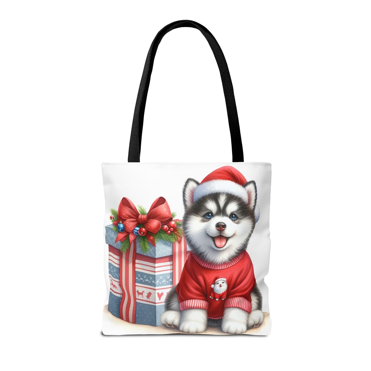 🎁 Christmas Husky Tote Bag – Festive Pup & Holiday Cheer in Every Carry 🎄