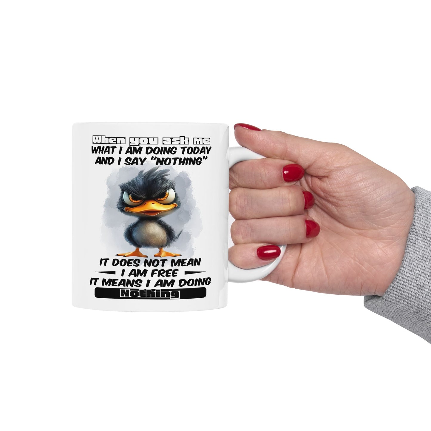 Taza del pato gruñón “No estoy haciendo nada”: ¡adopta la vida tranquila con estilo!