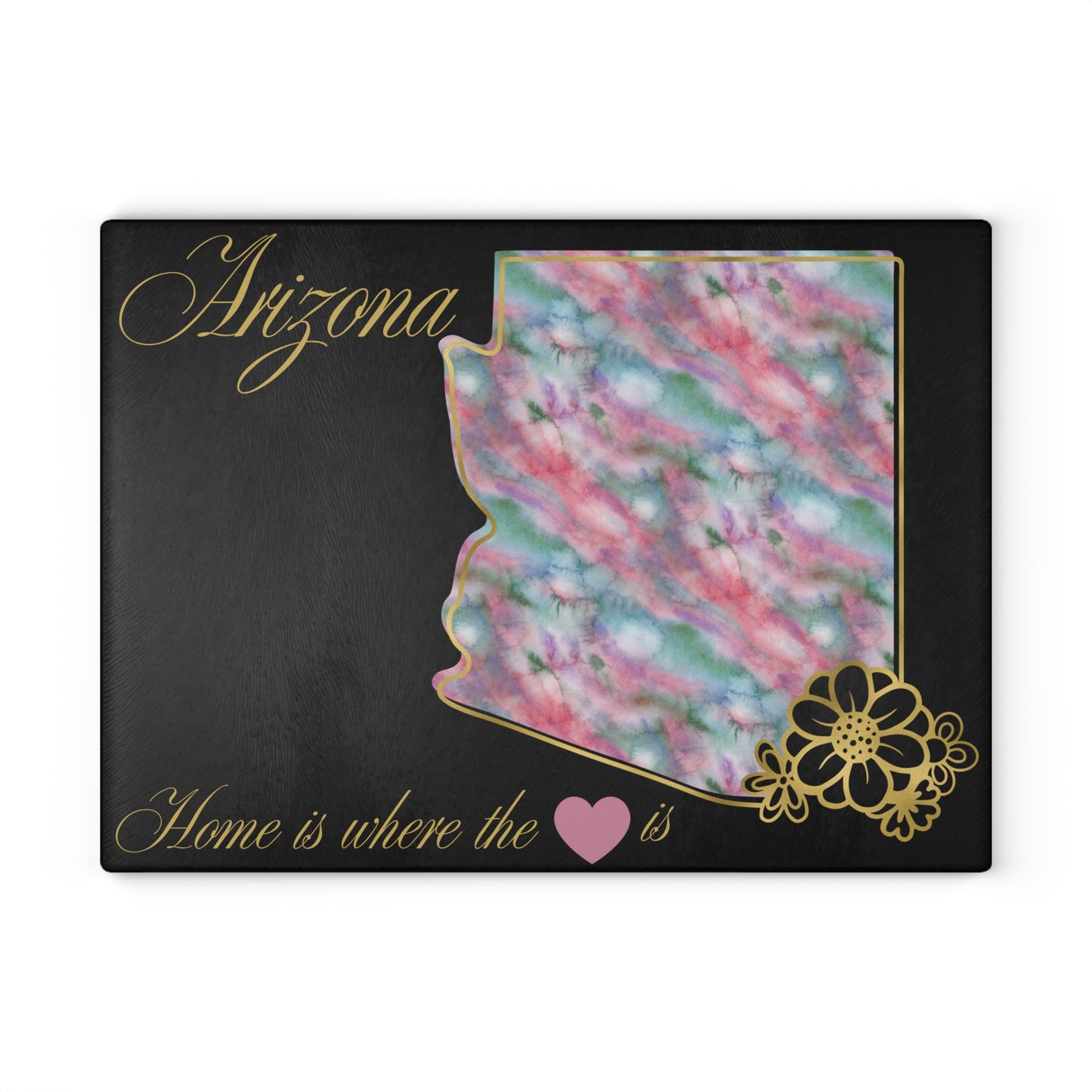 🌵 Arizona Floral State Cutting Board – Desert Charm with a Watercolor Twist 🌸
