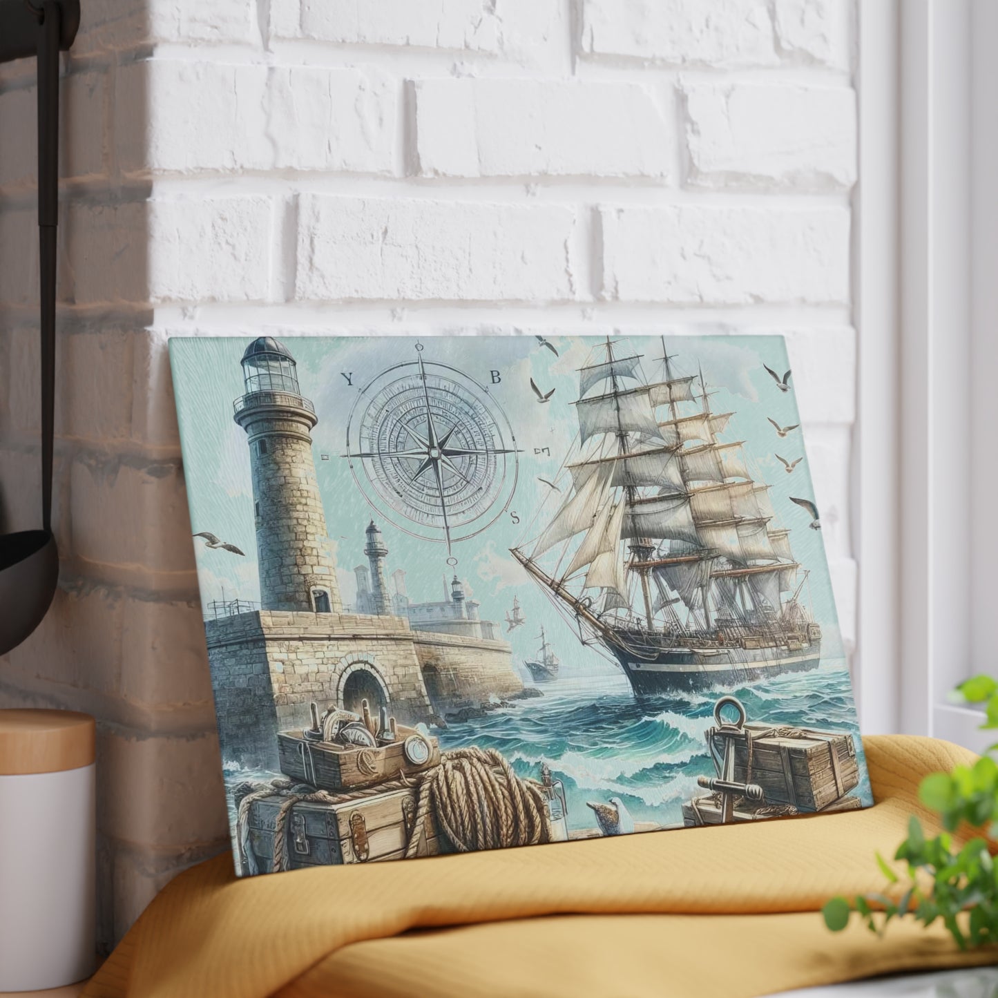 Tabla de cortar náutica, Decoración de cocina costera, Regalo para casa de playa, Decoración con temática oceánica, Elementos esenciales para casa de playa, Decoración inspirada en el océano, Regalo de playa único