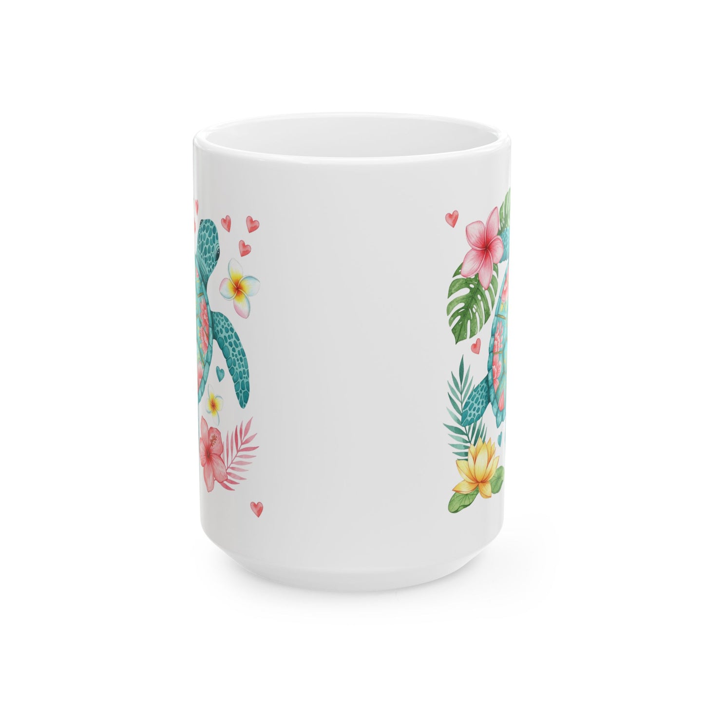 🌺 Tropical Sea Turtle Mug – Island Vibes & Floral Bliss 🐢🌴