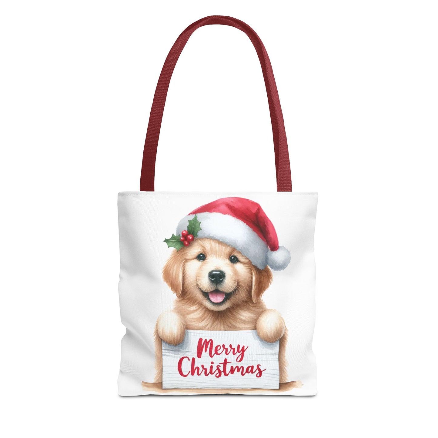 🐾 Golden Retriever “Merry Christmas” Tote Bag – Holiday Cheer in Every Carry 🎄
