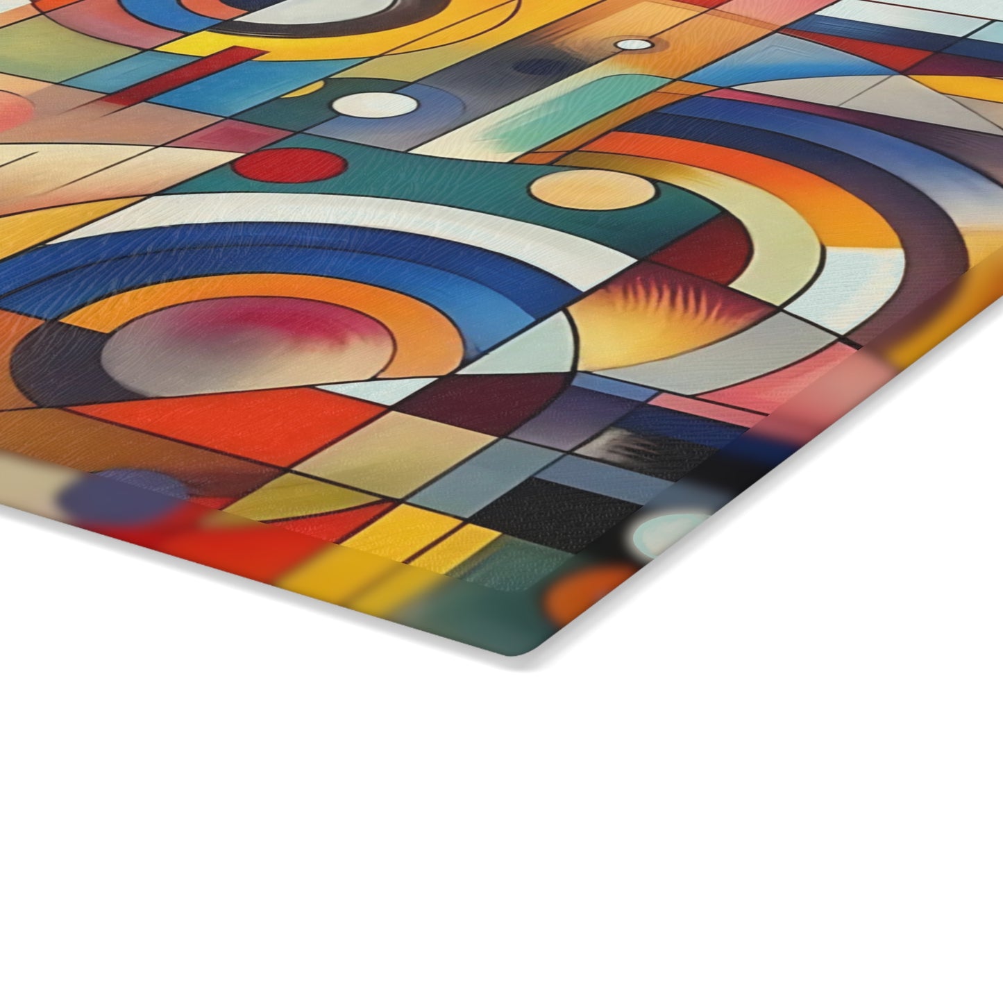 Tabla de cortar - Diseño abstracto multicolor, tabla de cortar de vidrio templado, tabla para charcutería, tabla de cortar, regalo de inauguración de la casa, tabla de cortar personalizada, rústica