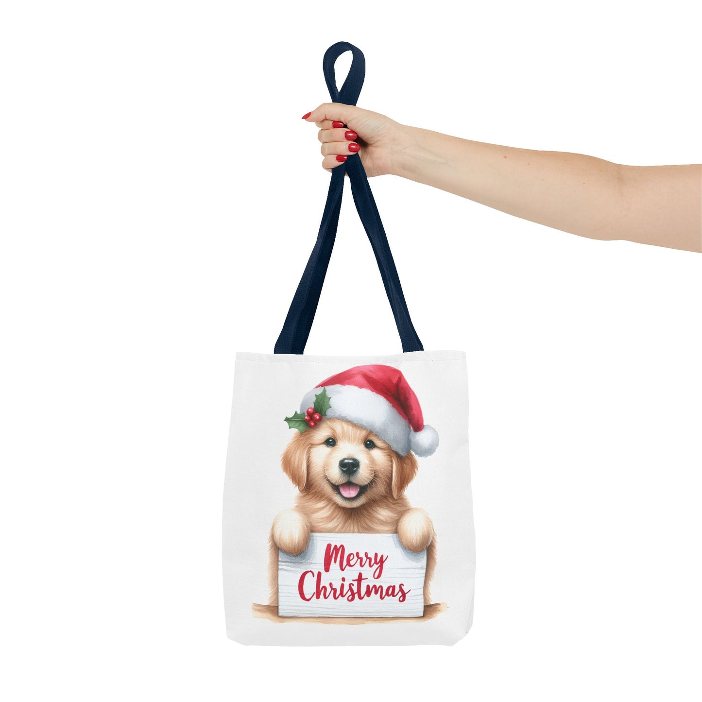 🐾 Golden Retriever “Merry Christmas” Tote Bag – Holiday Cheer in Every Carry 🎄