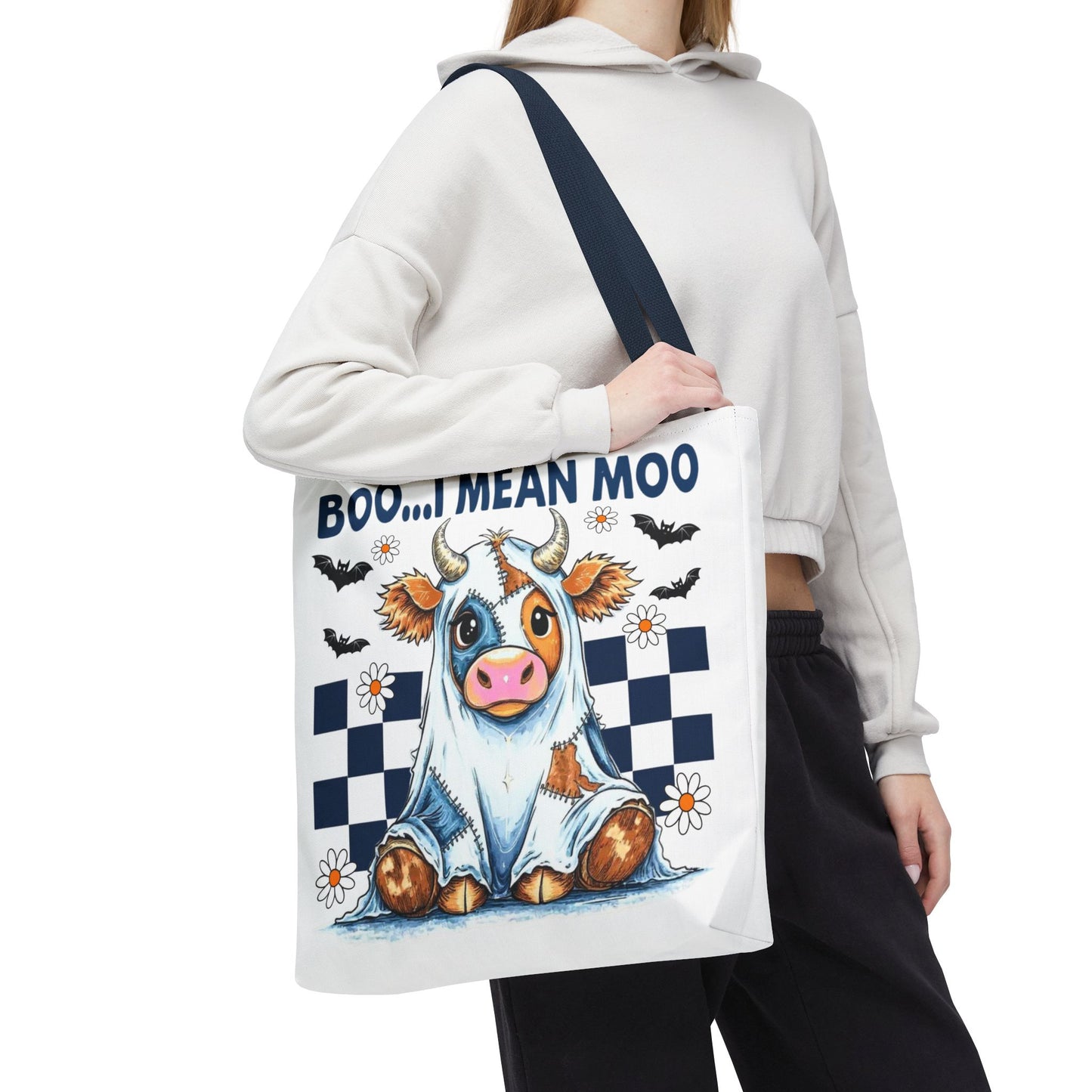 ๐ฎ Boo... I Mean Moo Cow Halloween Tote Bag โ Spooky Cute Farmhouse Fun ๐ป๐