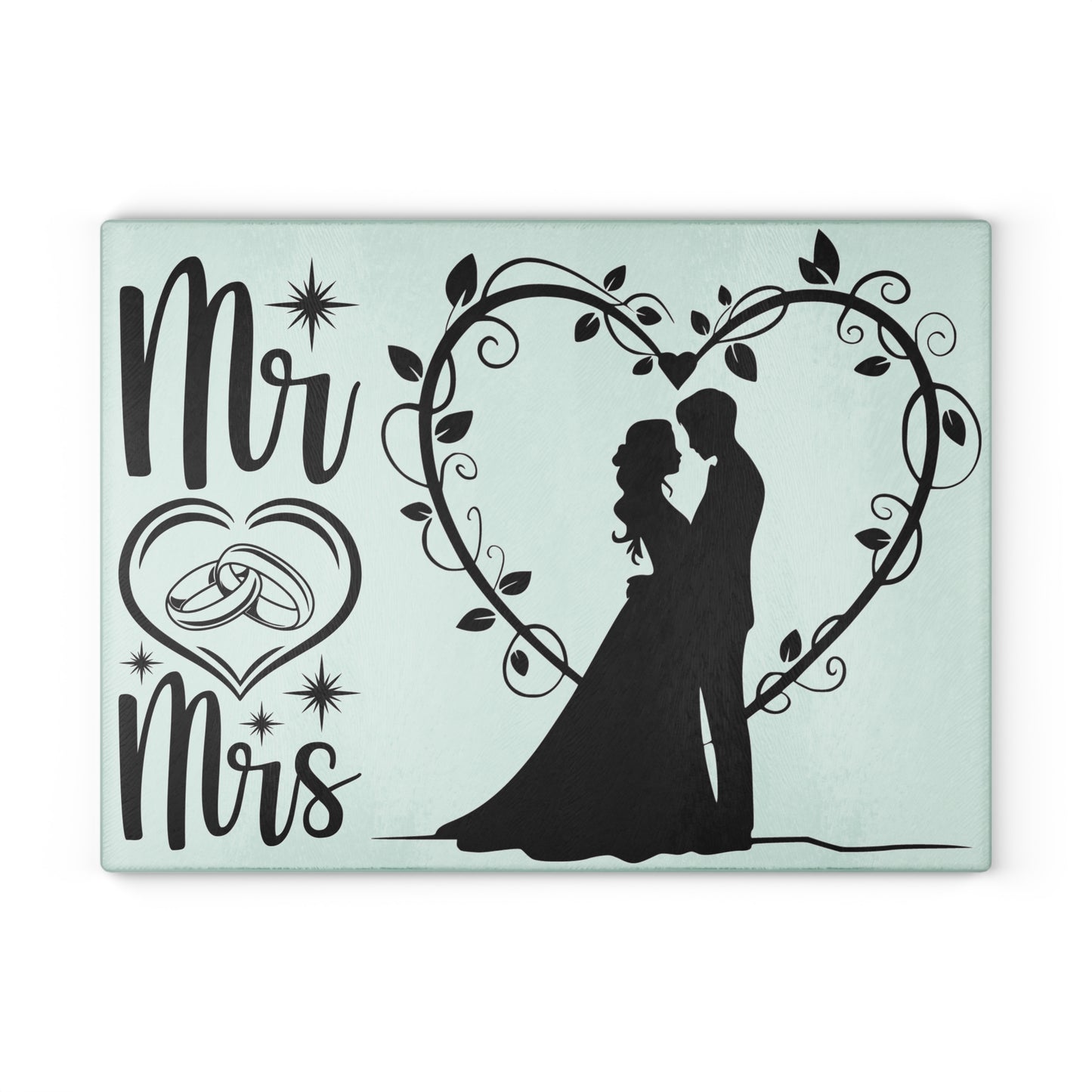 Tabla de cortar para bodas con forma de corazón de Sr. y Sra.: un recuerdo romántico para la cocina