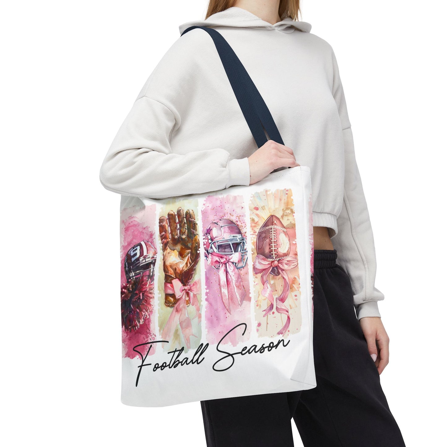🏈 Game Day Pink Awareness Tote Bag – Sporty Style with a Purpose 🎀👜