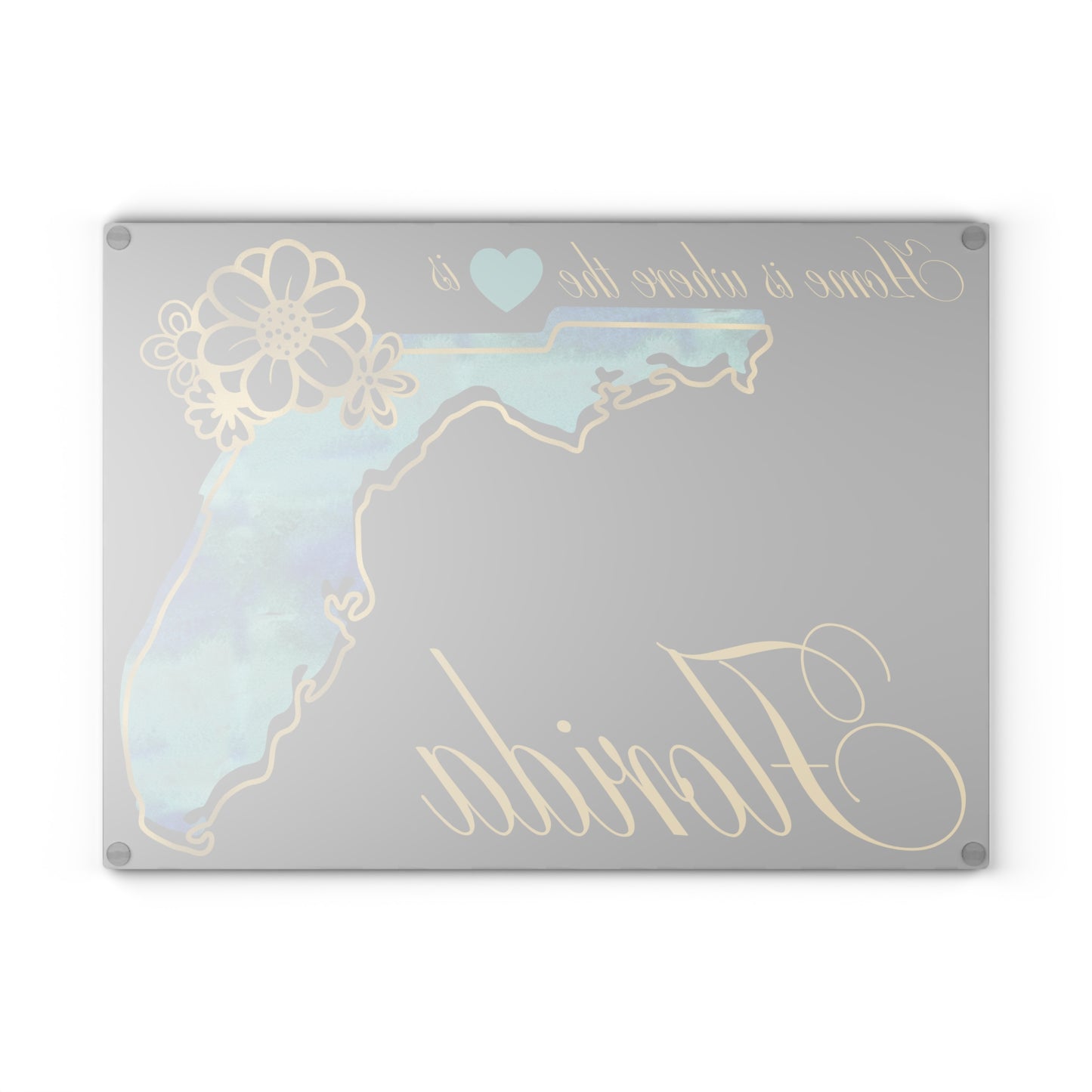 🌴 Florida State Floral Cutting Board – Sunshine State Elegance for Your Kitchen