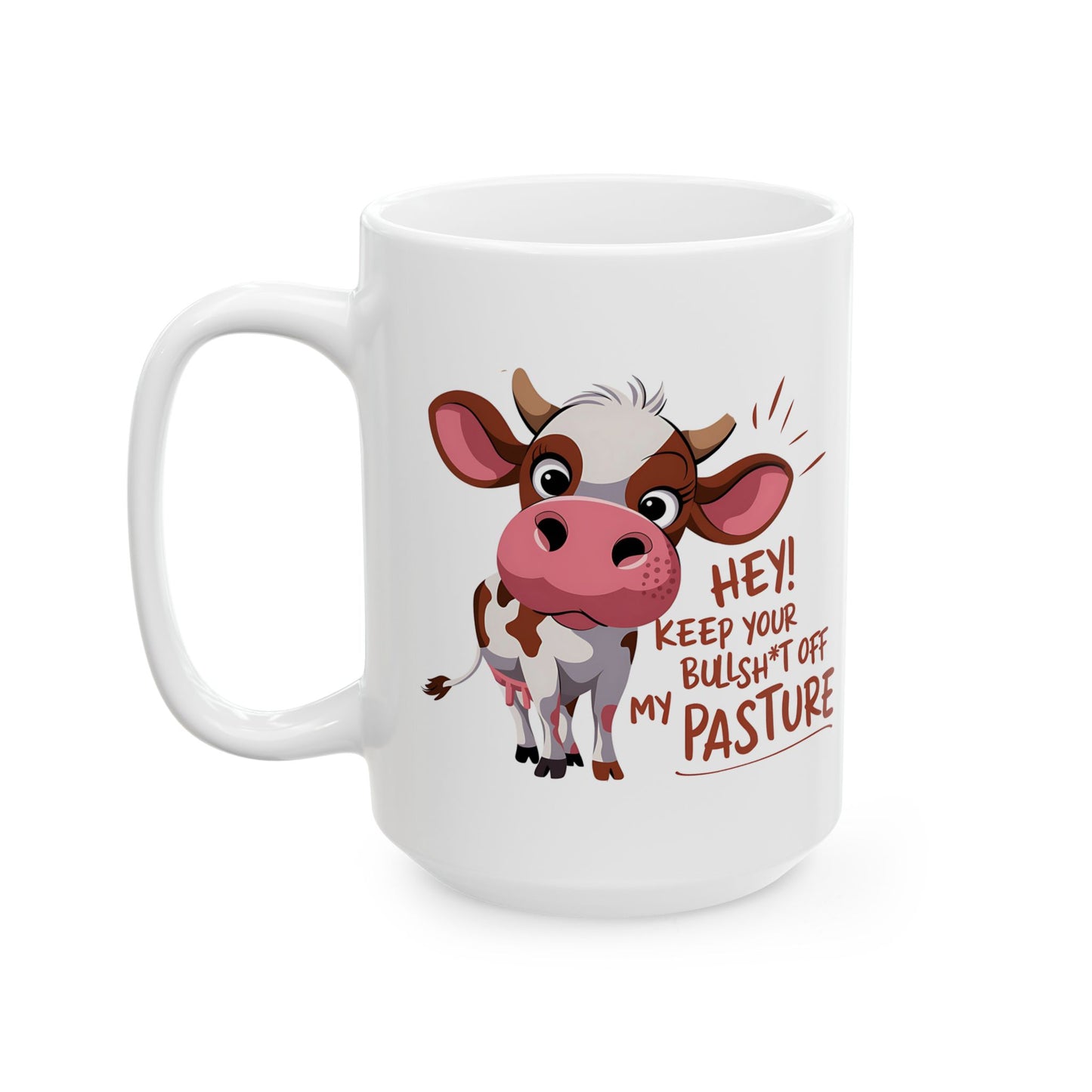 🐮 ¡Mantén tus tonterías lejos de mi pasto! – Taza divertida de vaca para almas atrevidas ☕