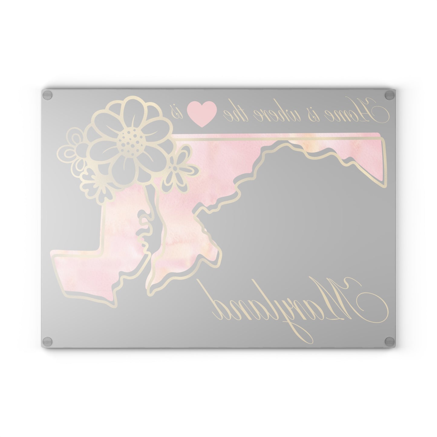 💖 Maryland State Cutting Board – Pink Pride with Elegant Charm