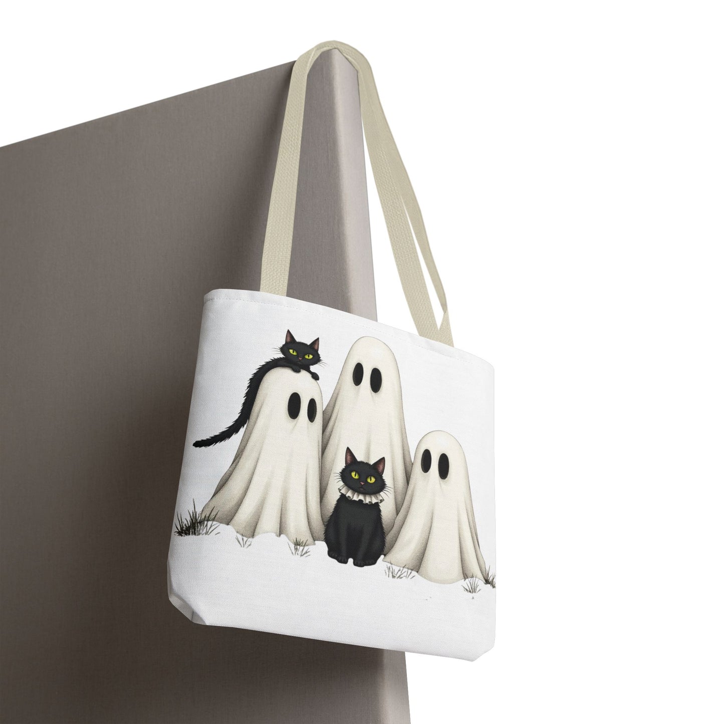 ๐โโฌ Ghosts & Black Cats Halloween Tote Bag โ Spooky Chic Retro Vibes ๐ป๐