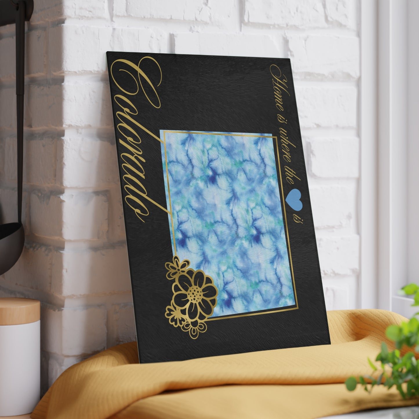 💙 Colorado Floral State Cutting Board – Mountain State Elegance with a Blue Sky Twist 🌲